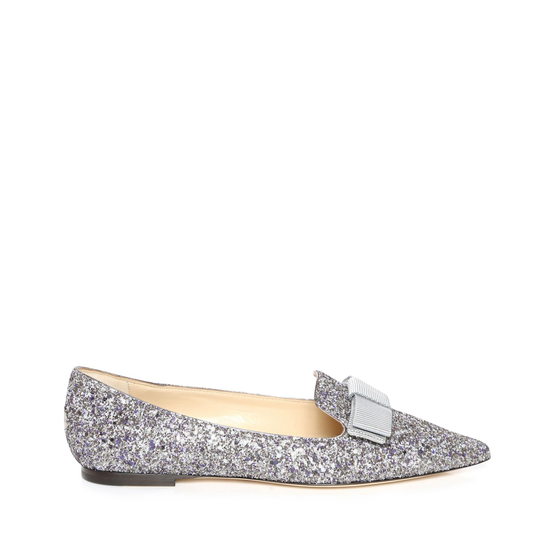 jimmy choo gala platinum mix painted coarse glitter fabric