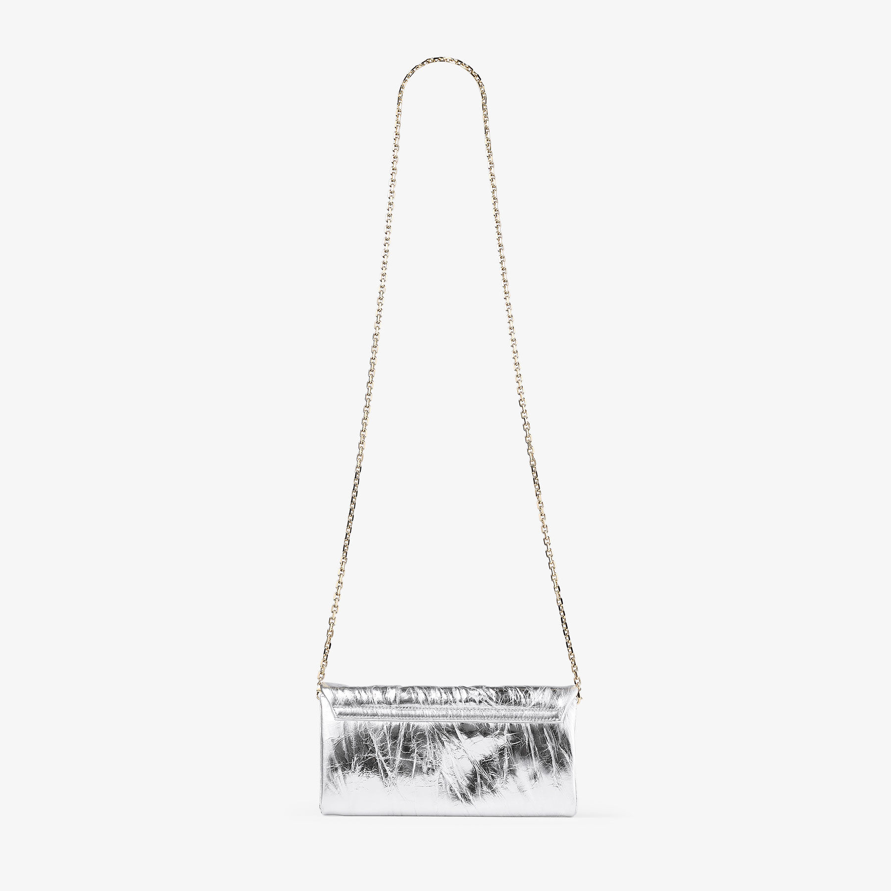 Edie Wallet With Chain | Silver Vintage Metallic Leather Edie Wallet With Chain | Silver Vintage Metallic Leather