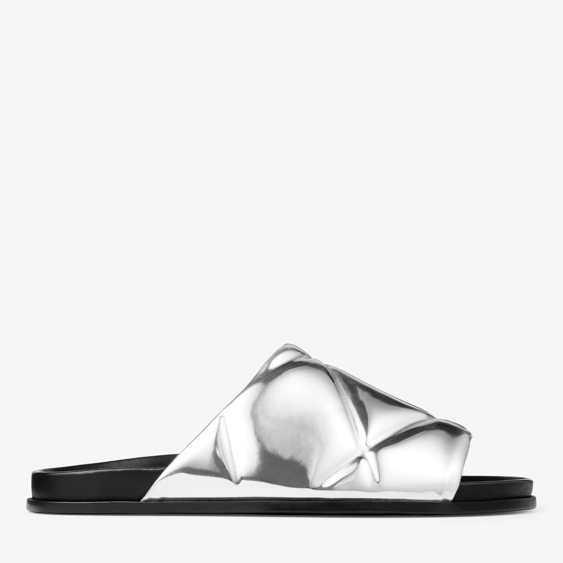 JIMMY CHOO Sav Slide M シャイニーキルティングレザー サンダル Men's Designer Slides | JIMMY CHOO US