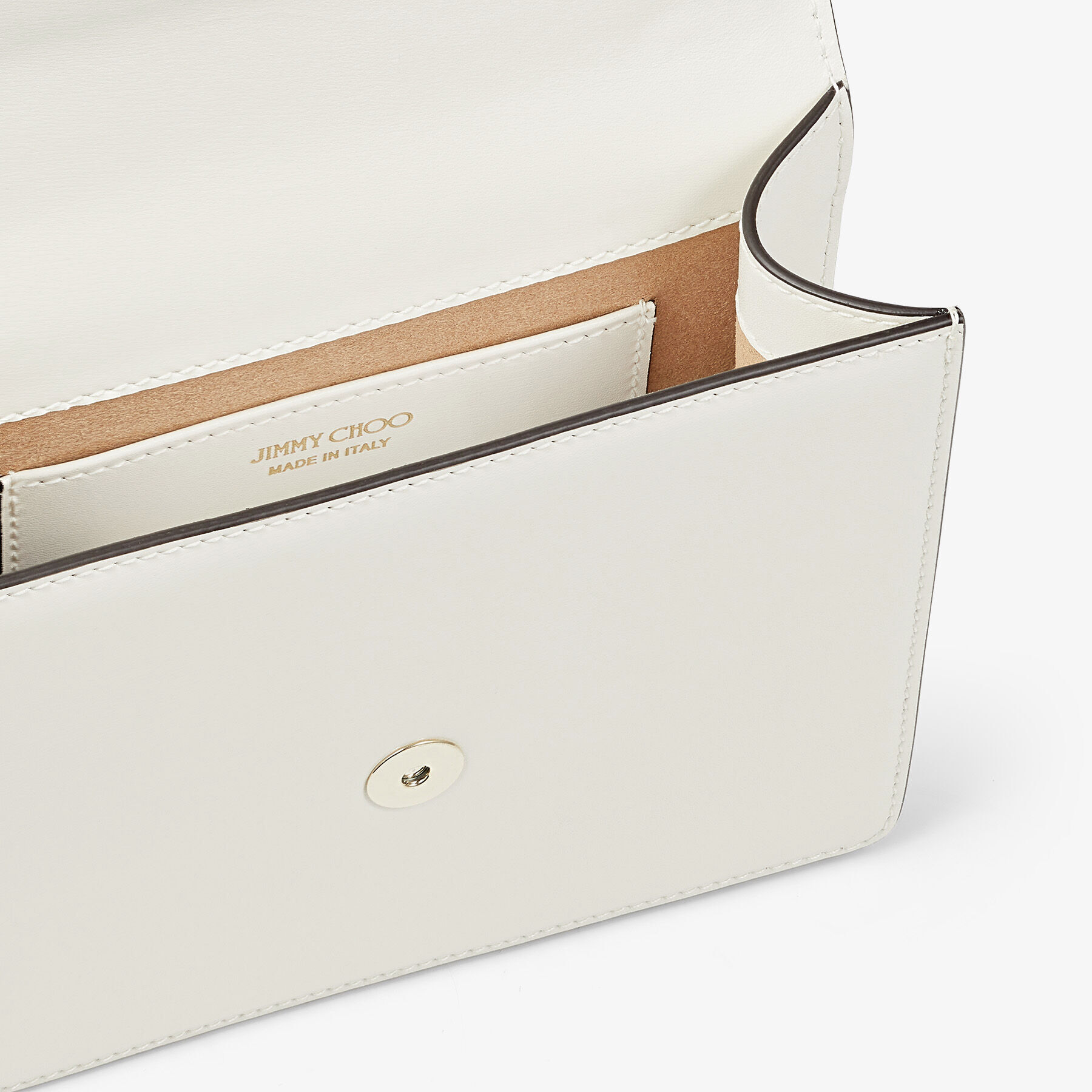Latte Box Leather Shoulder Bag with Pearl Strap | AVENUE QUAD XS | Summer  2022 collection | JIMMY CHOO