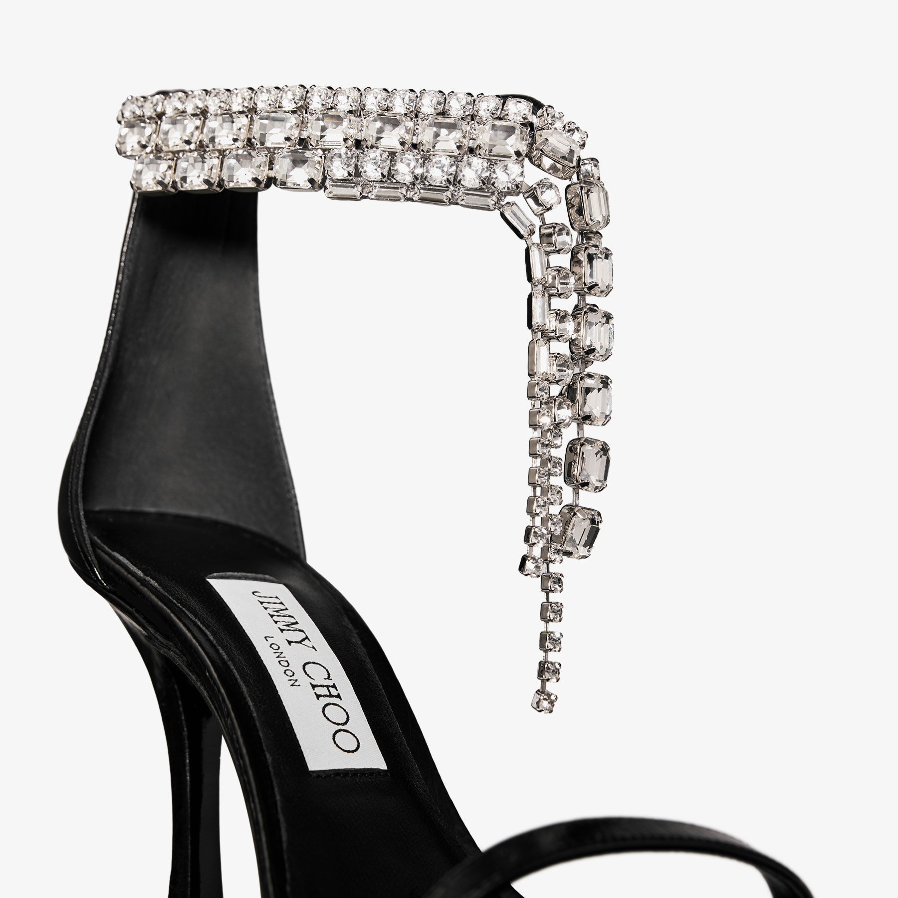 Verity Sandal 100 | Black Vintage Metallic Leather Sandals | JIMMY CHOO