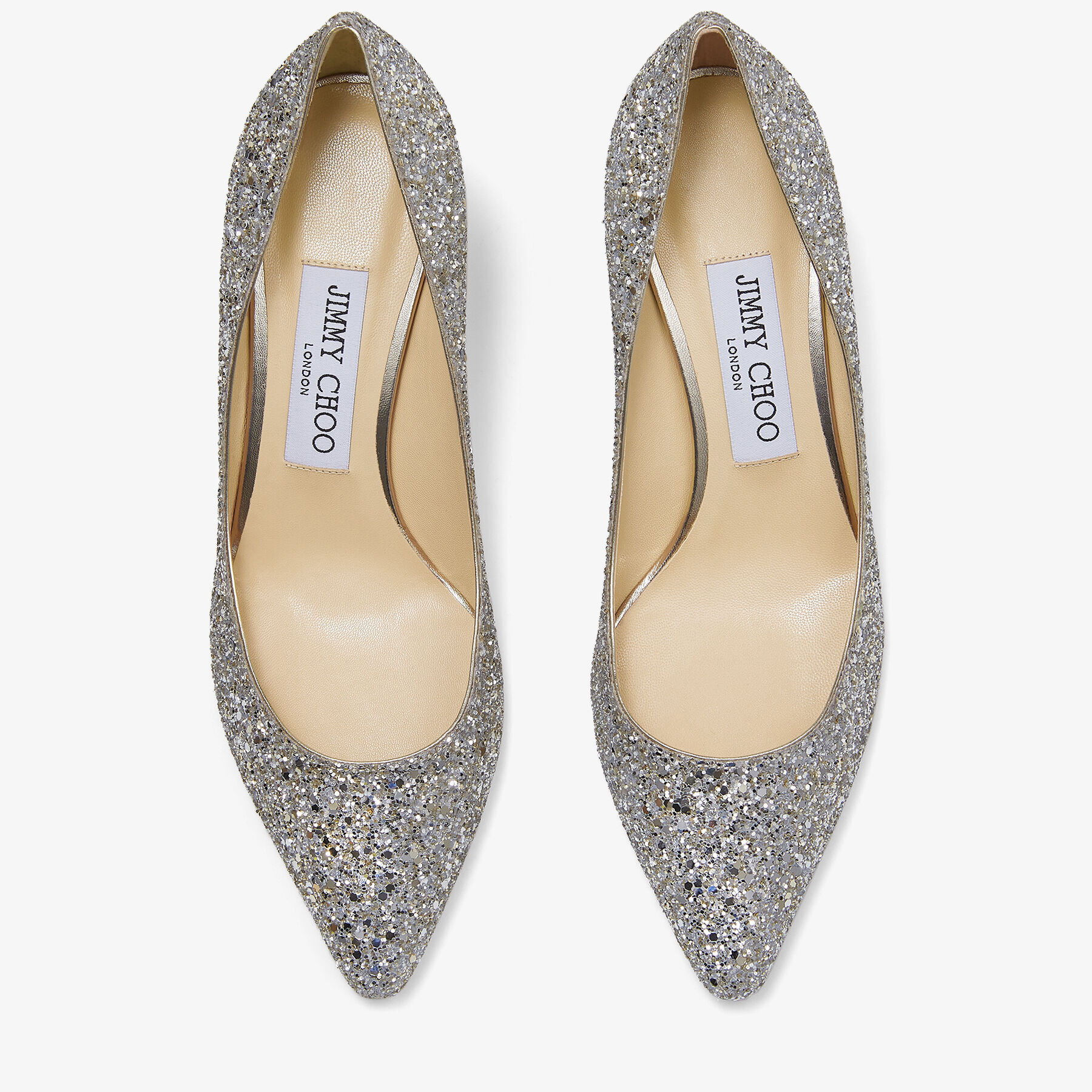 Champagne Coarse Glitter Fabric Pointed Pumps | LOVE | Pre Champagne Coarse Glitter Fabric Pointed Pumps | LOVE | Pre