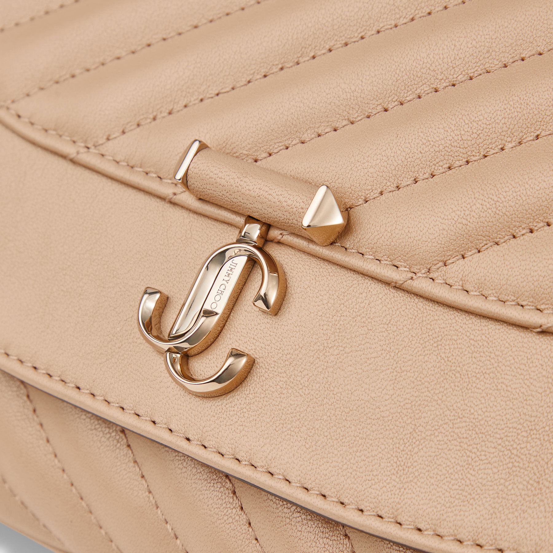 Curve Cross Body Medium | Chai Quilted Biker Leather Crossbody Bag