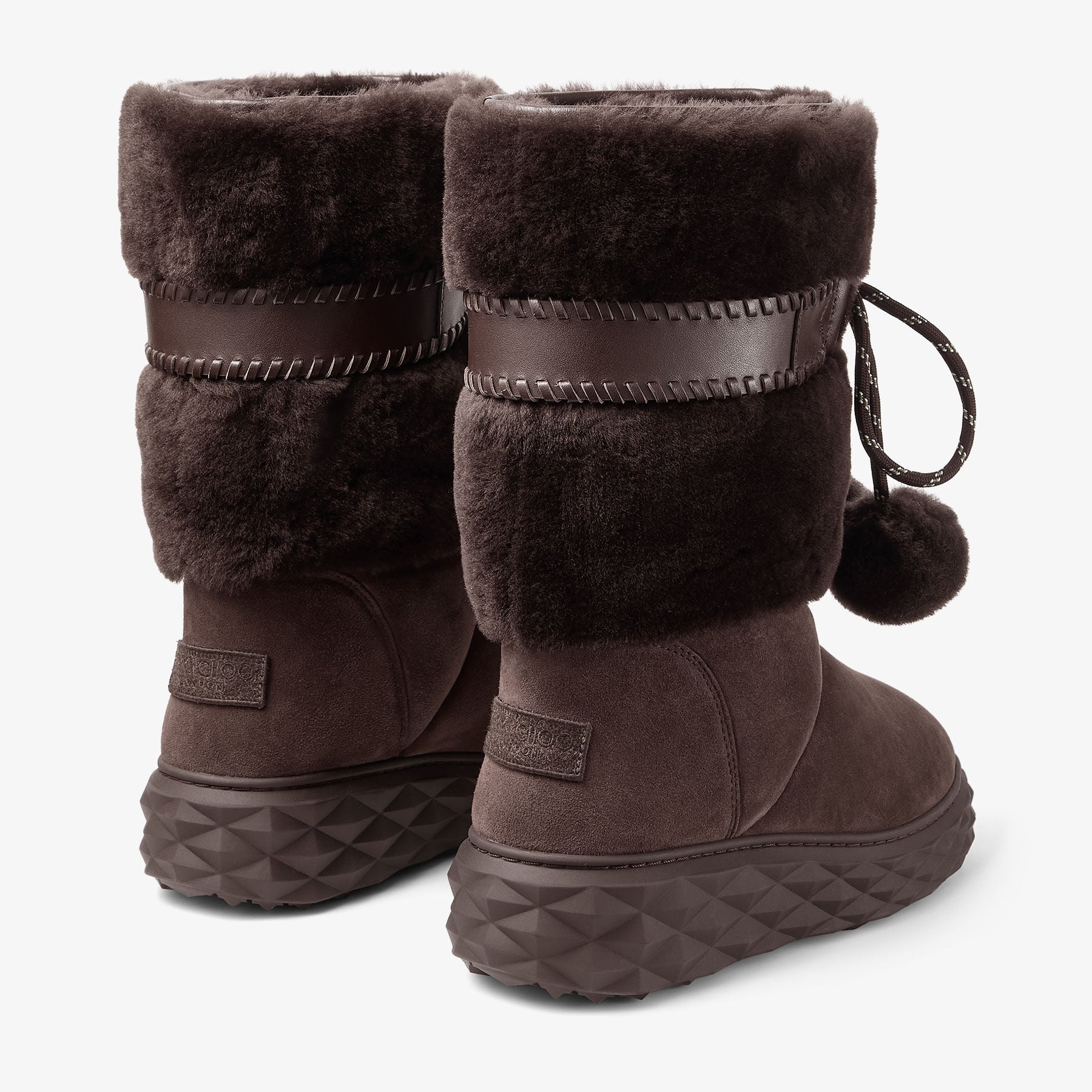 Cobi | Chocolate Suede Mid Boots with Shearling Lining | JIMMY CHOO