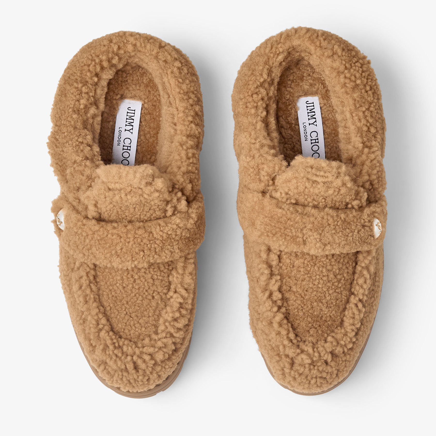 JIMMY CHOO Shea Mule Flat カーリーシアリングフラットシューズ SHEAMULEFLATZQS_121878_ANGLE_v