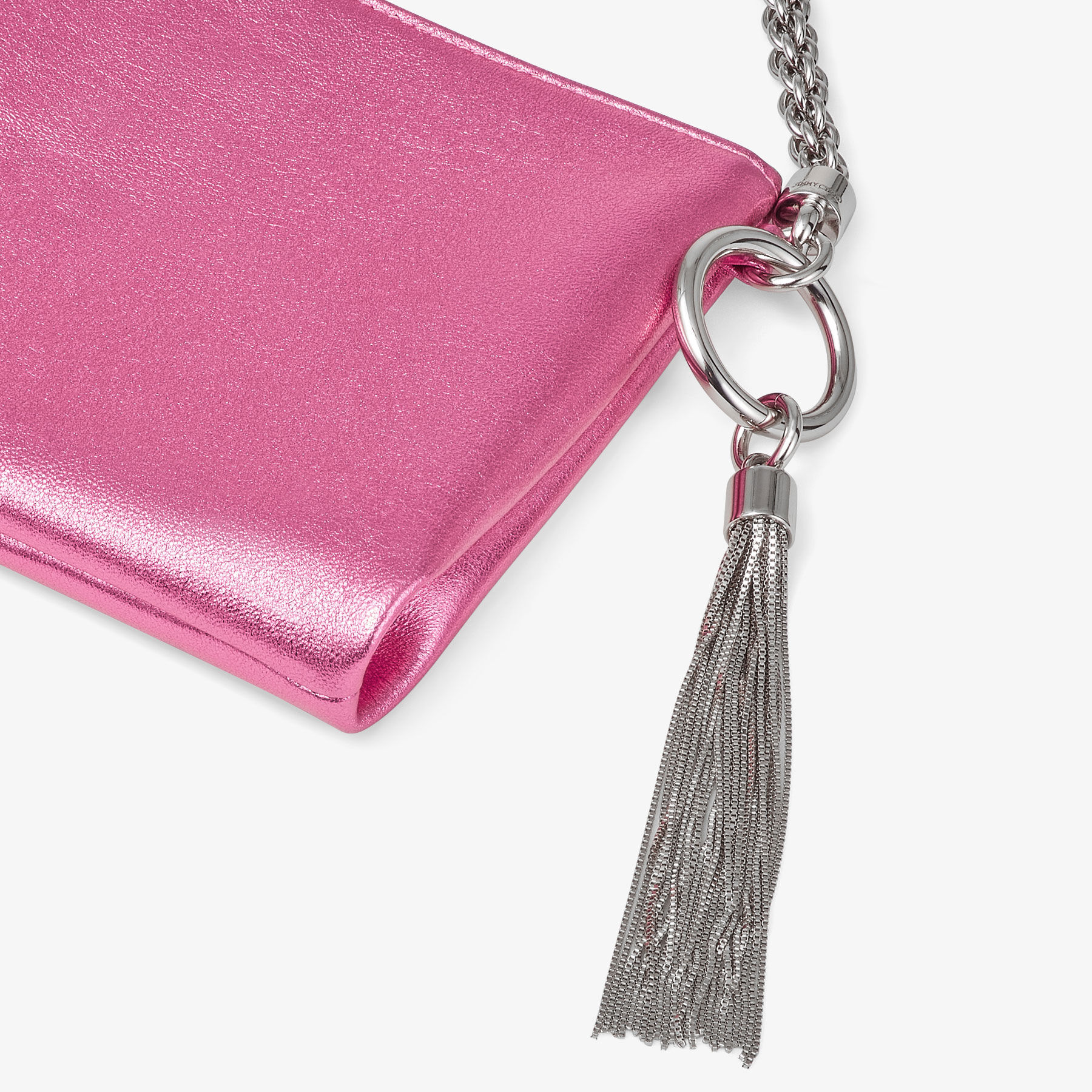 Callie Mini Candy Pink Metallic Nappa Leather Mini Clutch Bag