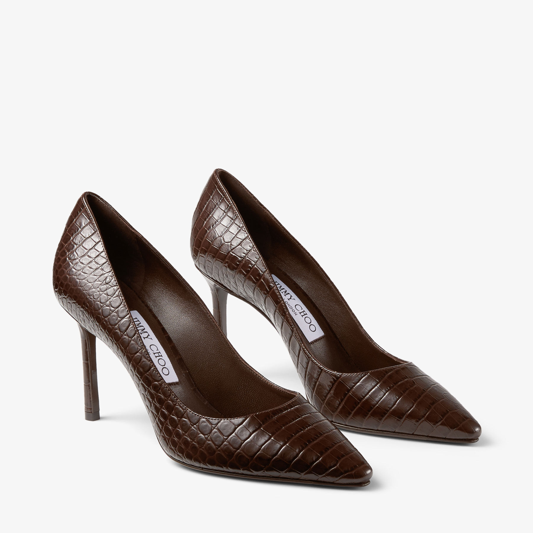 【GW限定値下げ】JIMMY CHOO Romy 85 Romy 85 | Chocolate Croc Embossed Leather Pumps | JIMMY CHOO