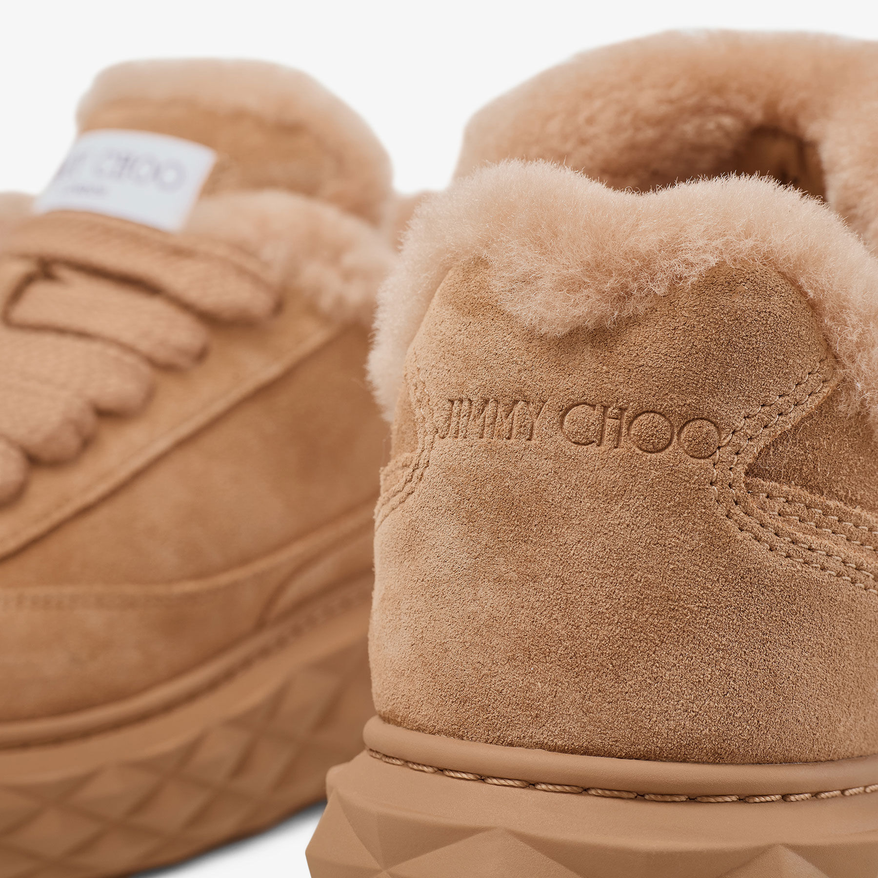 Diamond Maxi Retro F | Toffee Velvet Suede Low Top Trainers with