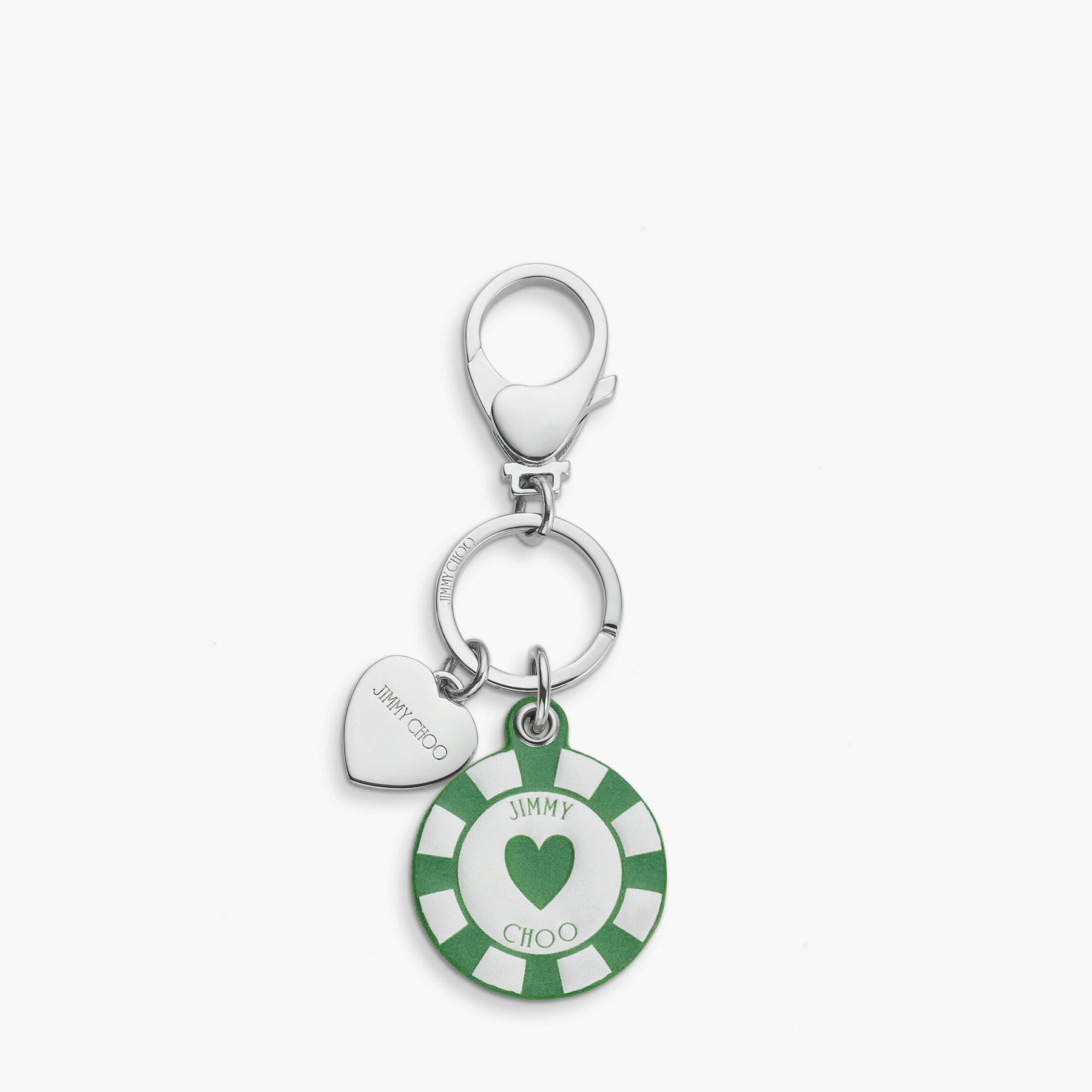 【JIMMY CHOO】カジノ チップ チャーム Green Leather Casino Chip | Bag Charm | JIMMY CHOO
