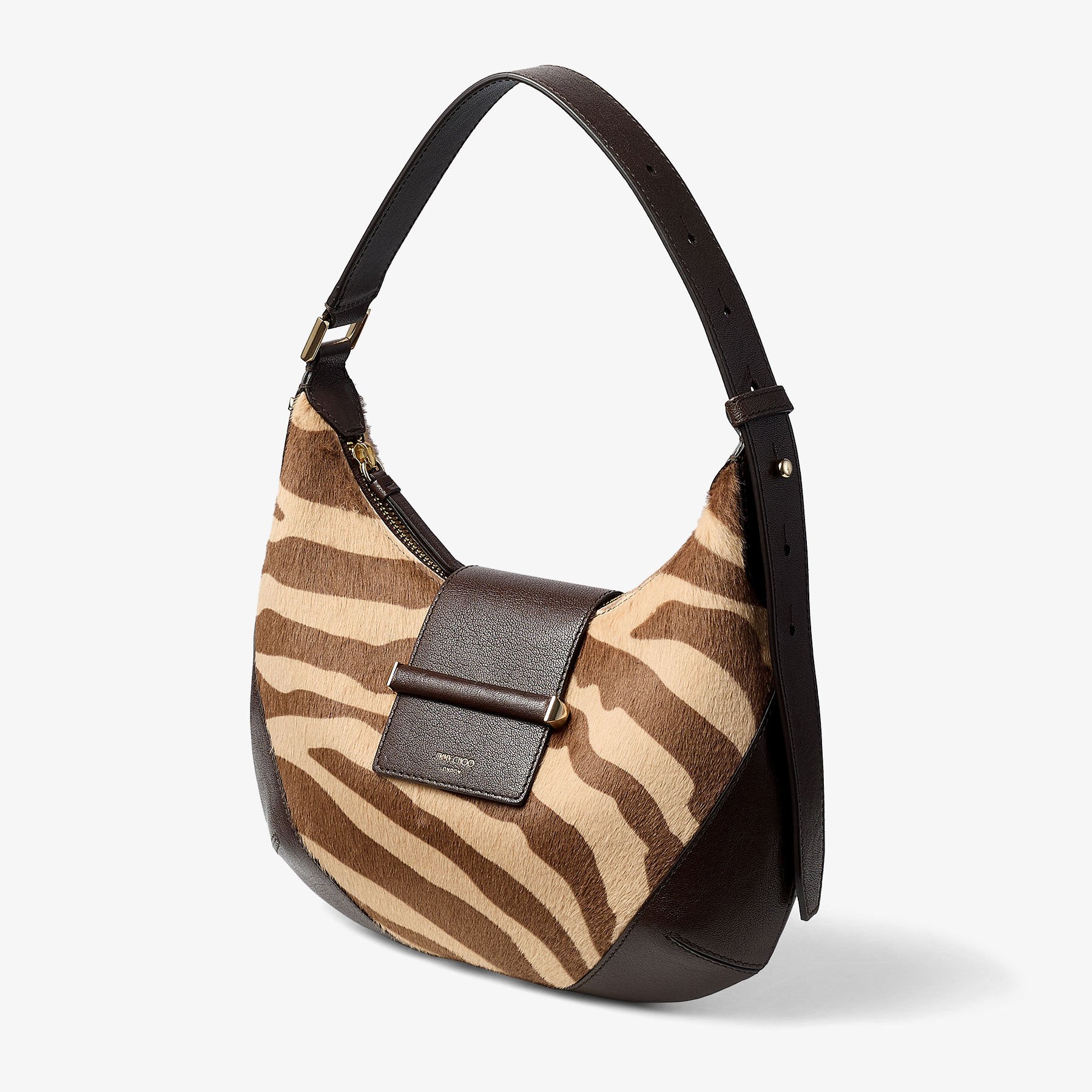 mｍczo 新品、未使用　JIMMY CHOO ベージュ ショルダー シンチ M｜トープ レザー・バッグ｜ジミー チュウ