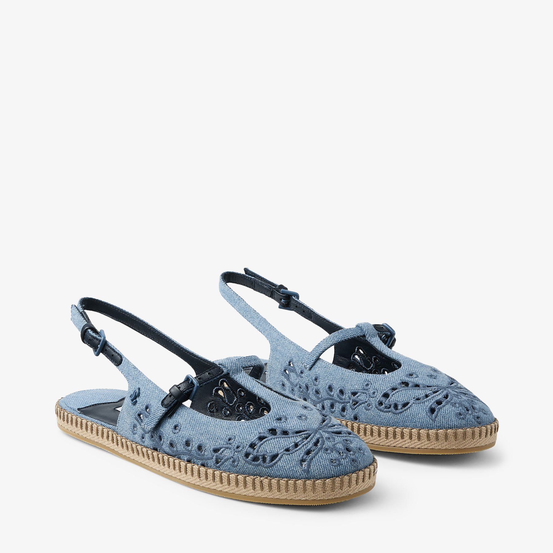 Amiee Flat |Blue Haze Denim Espadrilles with Sangallo Amiee Flat |Blue Haze Denim Espadrilles with Sangallo