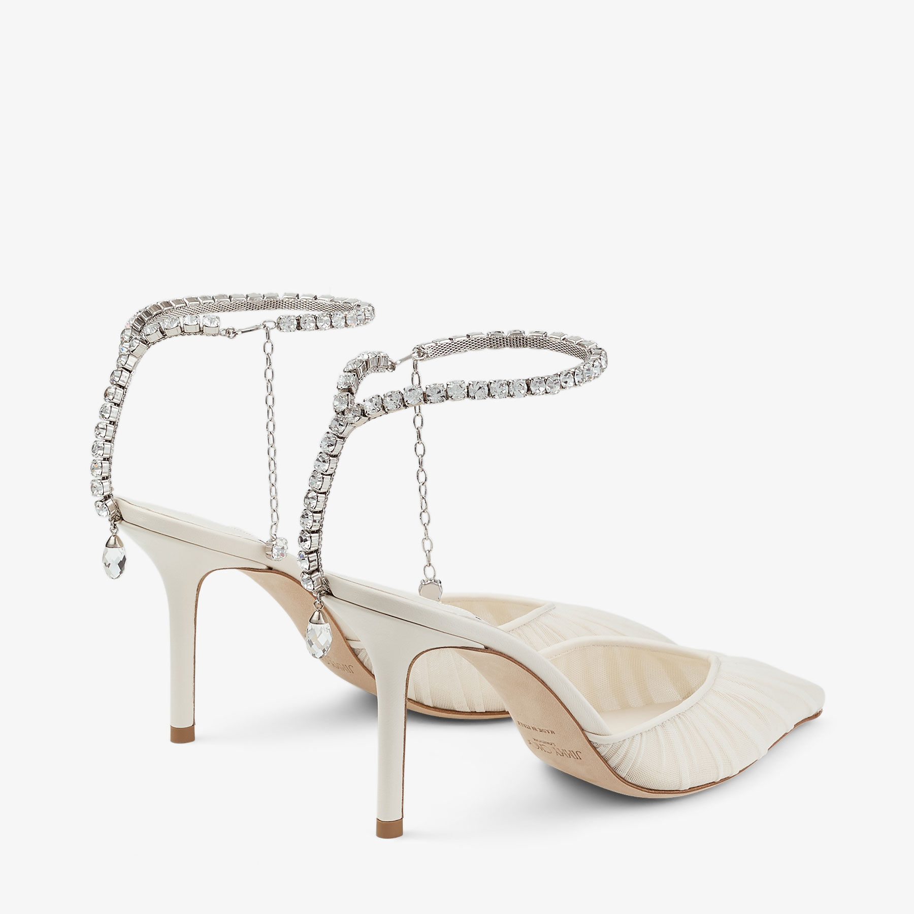 『1年保証』 Saeda 85 CHOO JIMMY | Pumps Crystal Tulle Ivory | バッグ