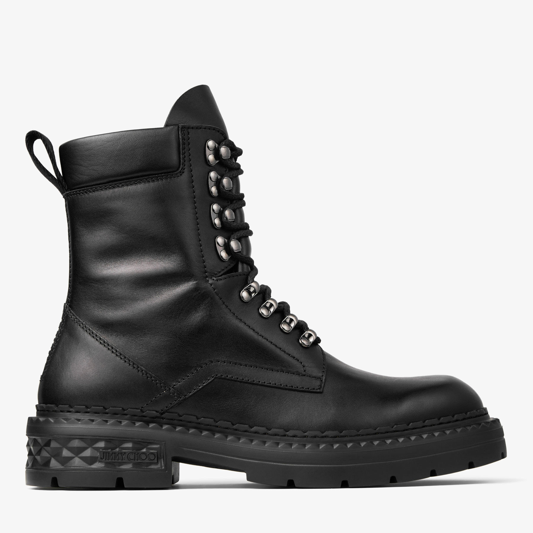 Marlow Combat Boot Black Calf Leather Boot JIMMY CHOO