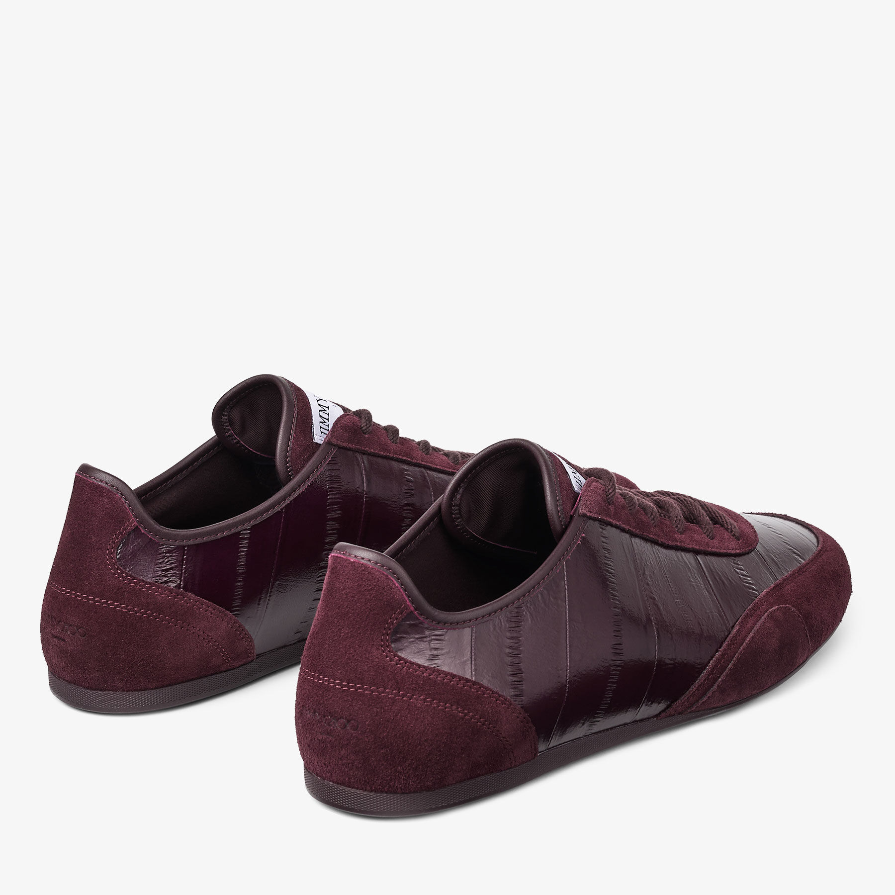 Sunny M | Deep Merlot Leather Mix and Eel Printed Leather Low Top