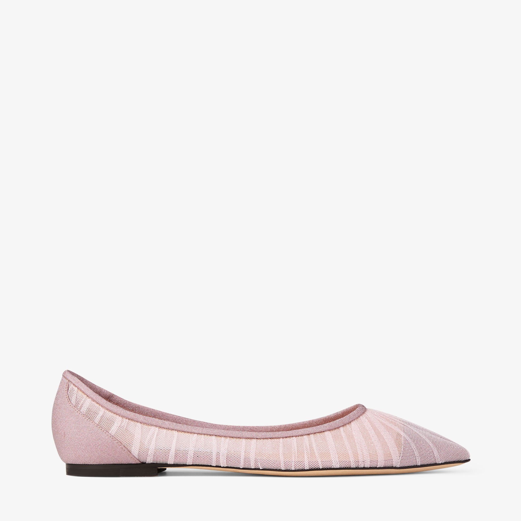 Love Flat | Rose Glitter Fabric Flats | JIMMY CHOO US