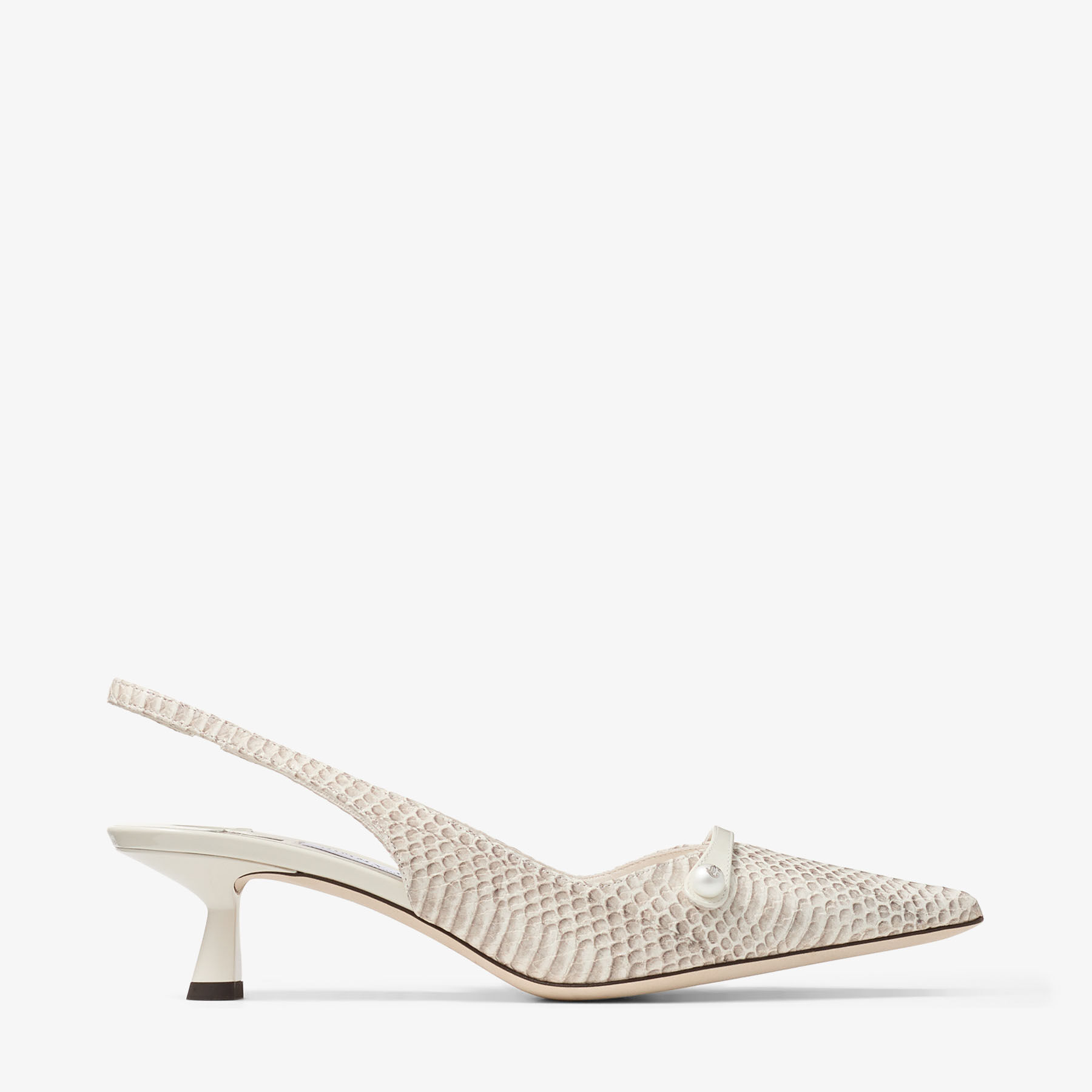 リボンチャム Amita 45 | Roccia Aspide Snake Printed Leather Slingback | JIMMY