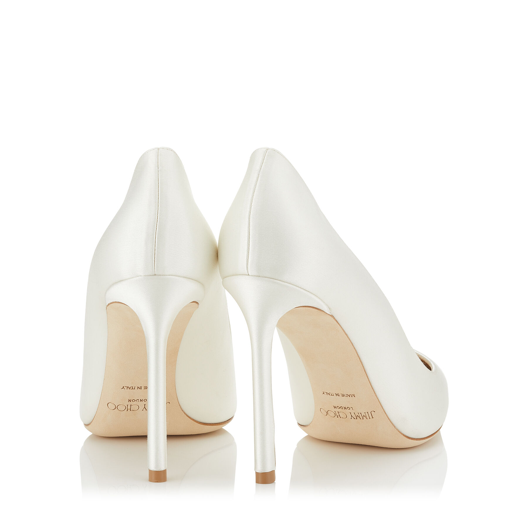 Jimmy choo white satin heels clearance