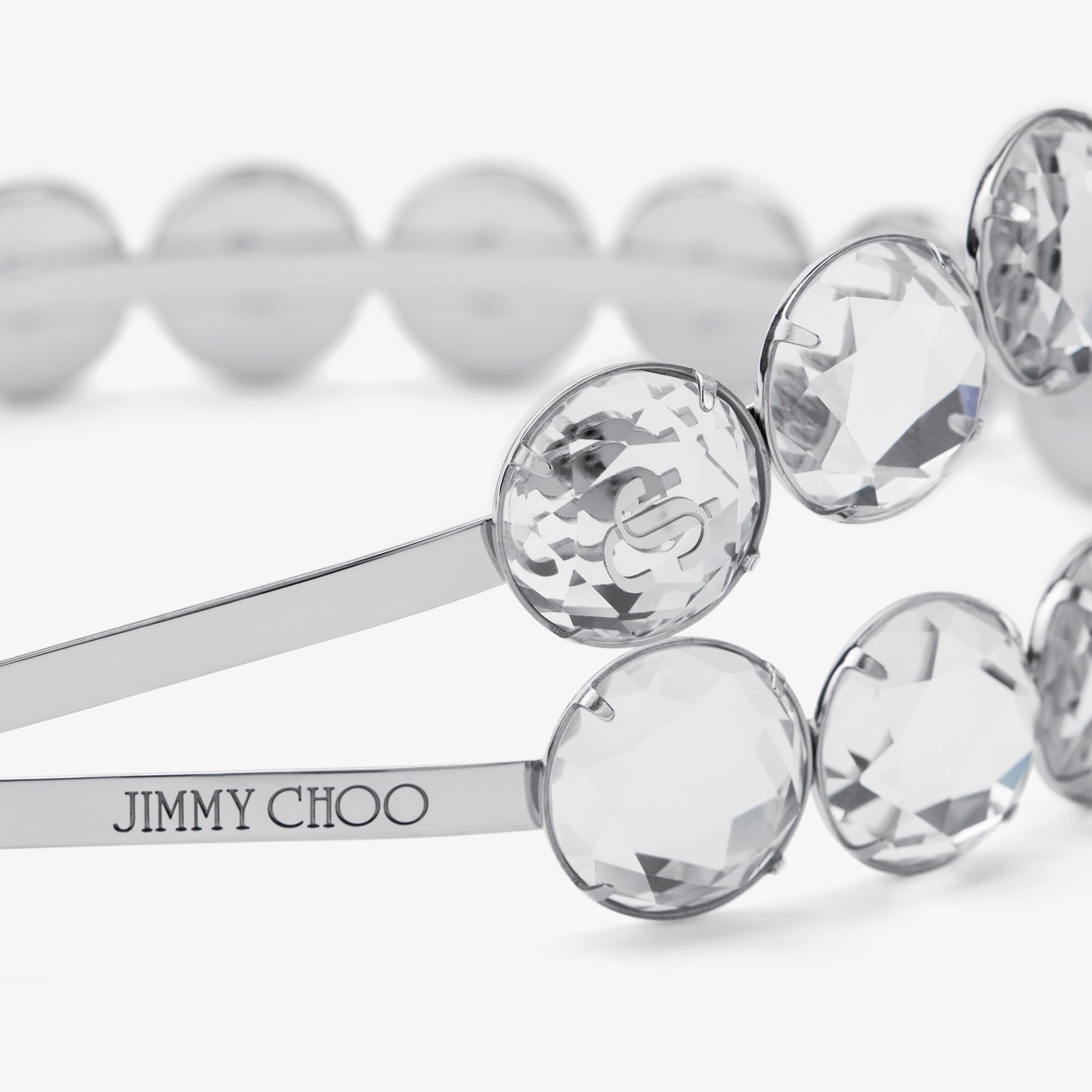 JIMMY CHOO☆ ダブル ロー ヘッドバンド シルバー クリスタル Double Row Headband | Silver-Finish Crystal Headband | JIMMY