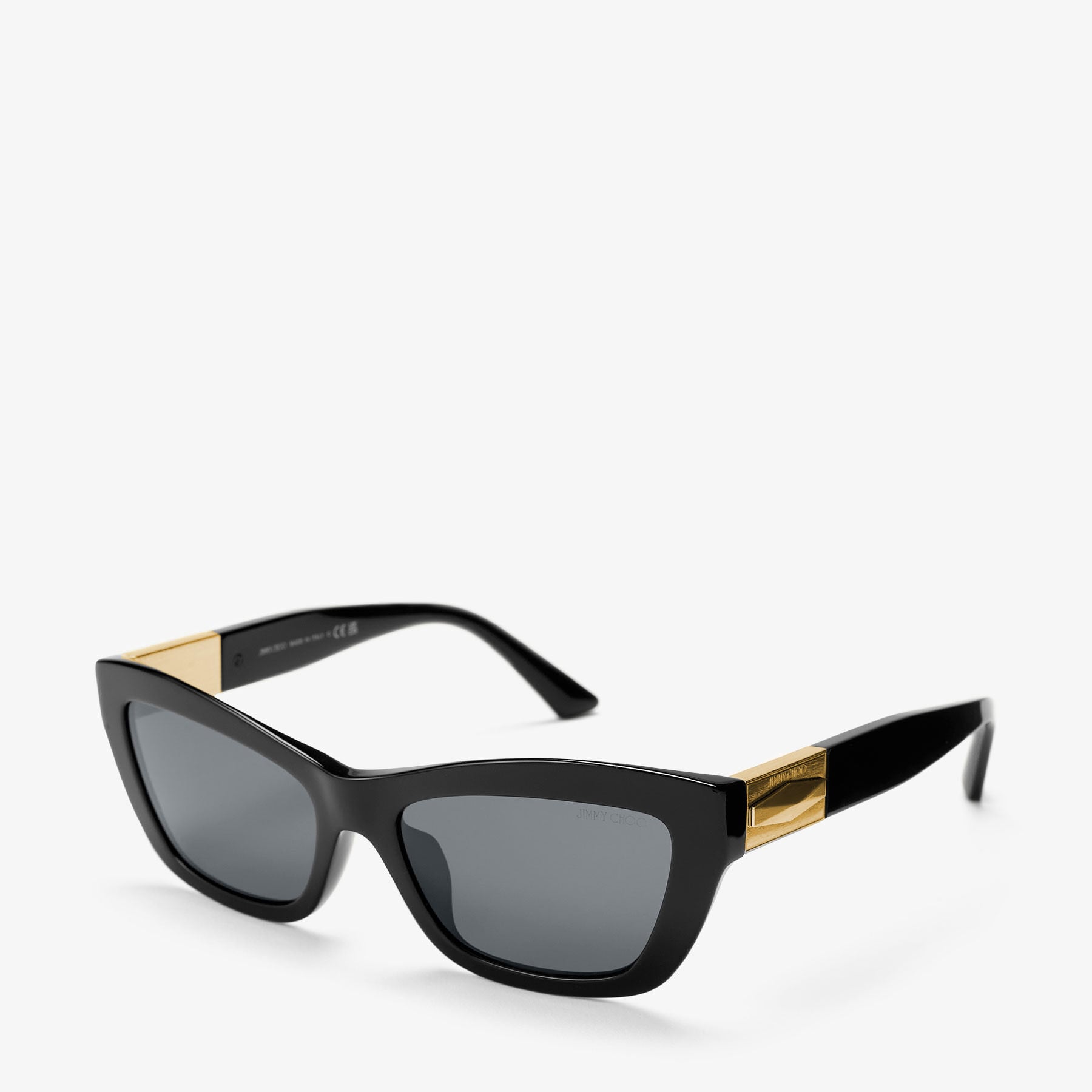 JIMMY CHOO - BEBI S ANIMAL BLACK SUNGLASSES Layla | Black Cat Eye Sunglasses | JIMMY CHOO UK main image 4