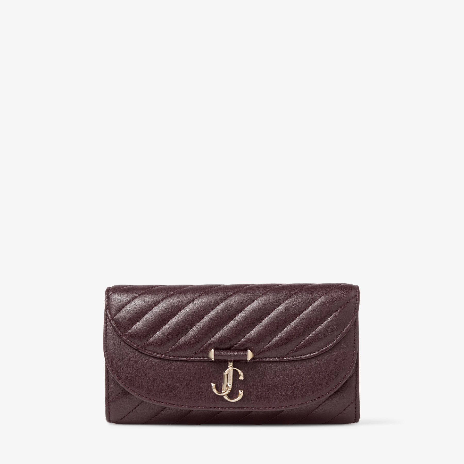 Curve Wallet Chain | Deep Merlot Quilted Biker Leather