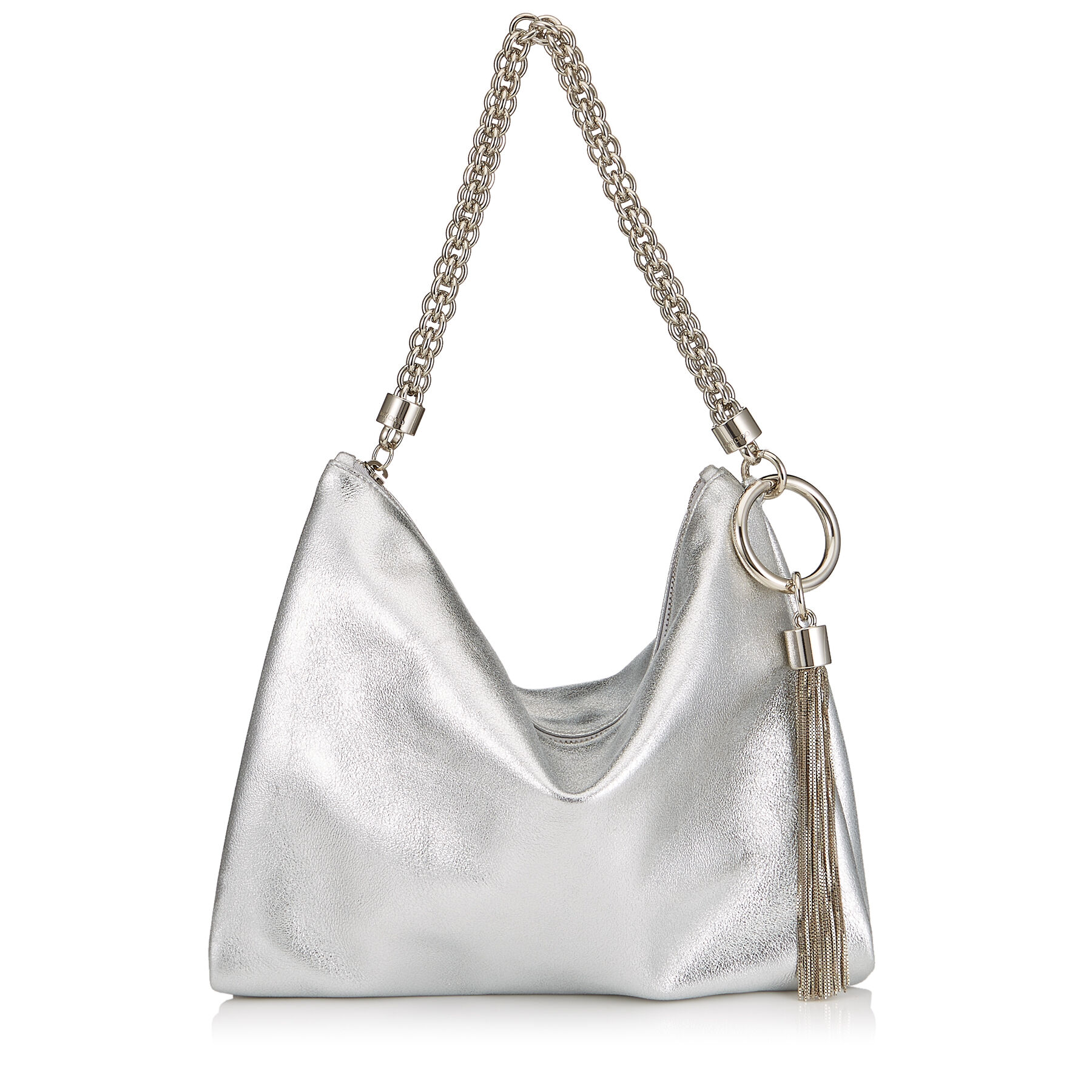 Silver Metallic Leather Clutch Bag Callie Pre Fall 18