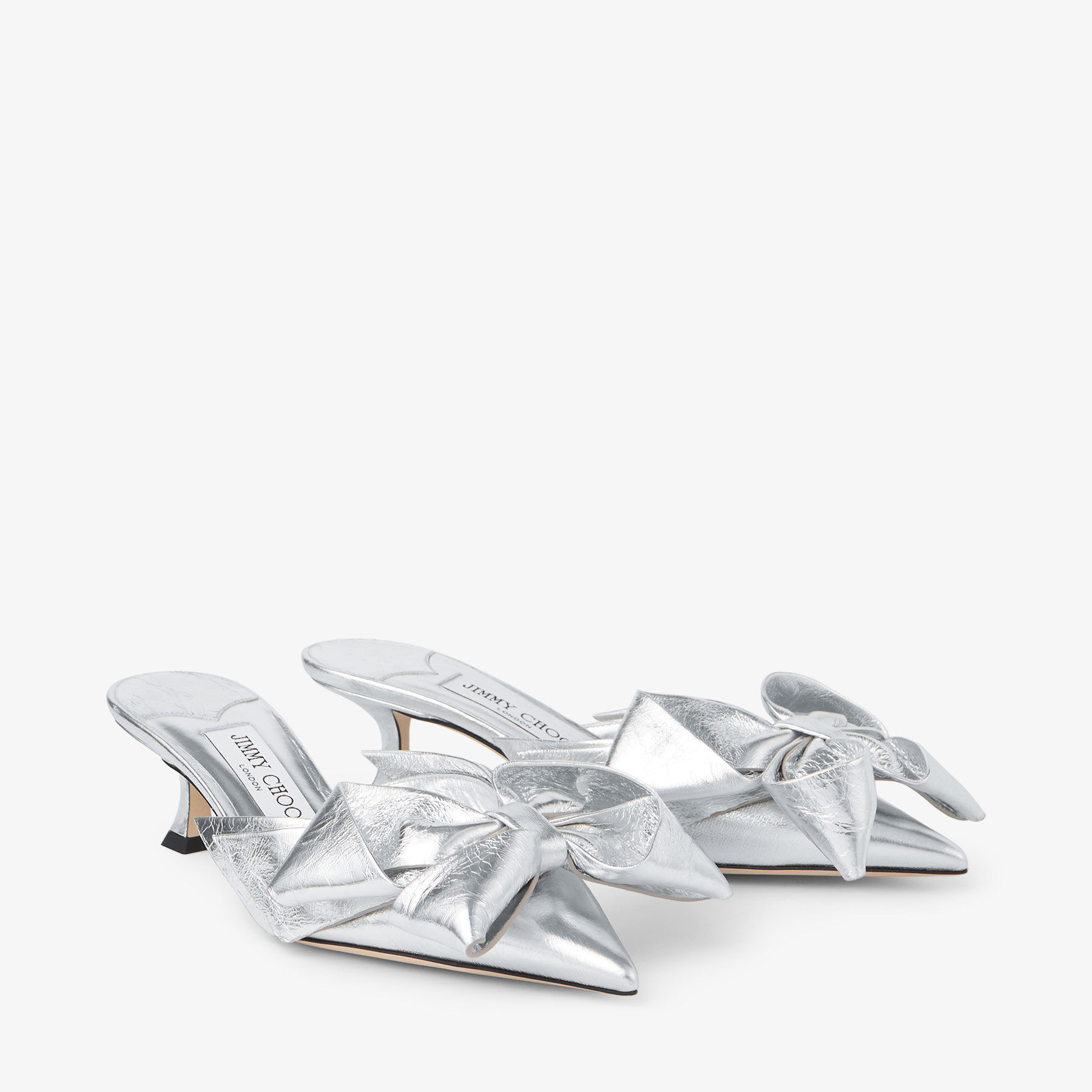 Verity Sandal 100 | Silver Vintage Metallic Leather Sandals