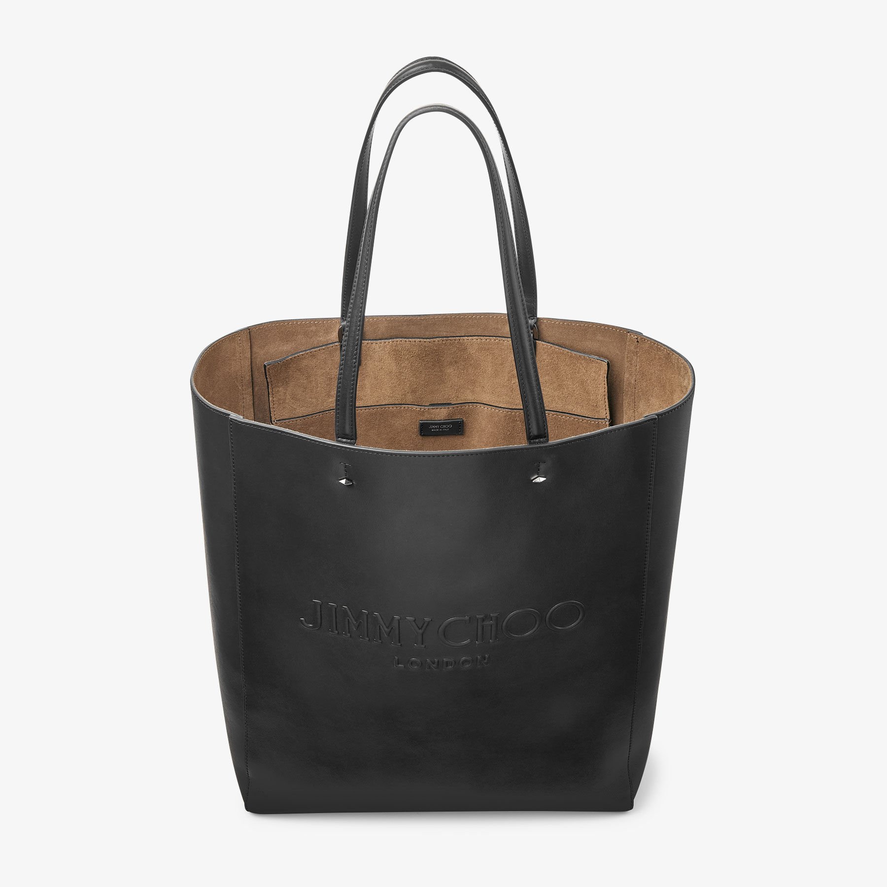 Lenny N/S L-M|Black/Gunmetal Leather Tote Bag| JIMMY CHOO
