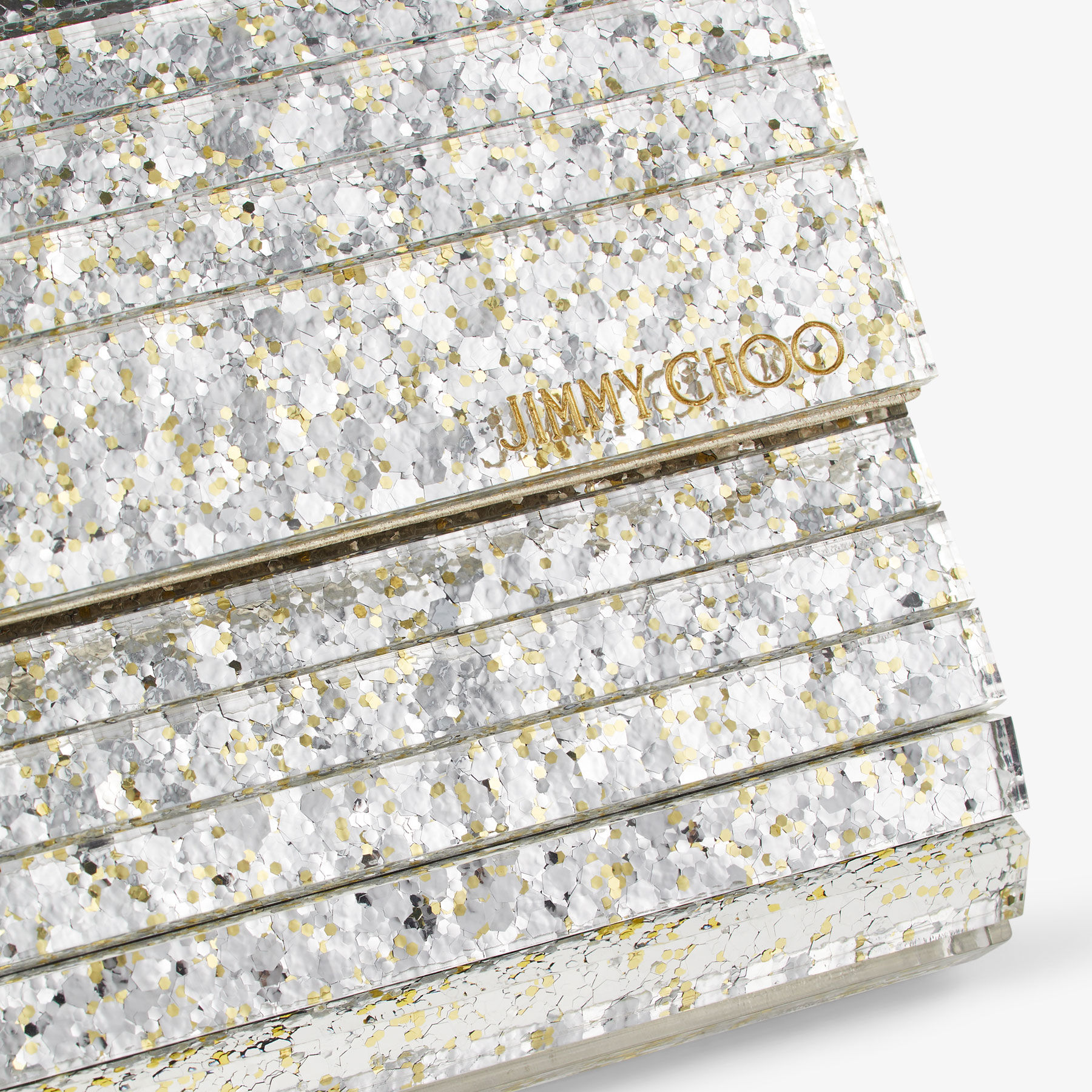 Champagne Coarse Glitter Acrylic Clutch Bag SWEETIE Pre Fall 19