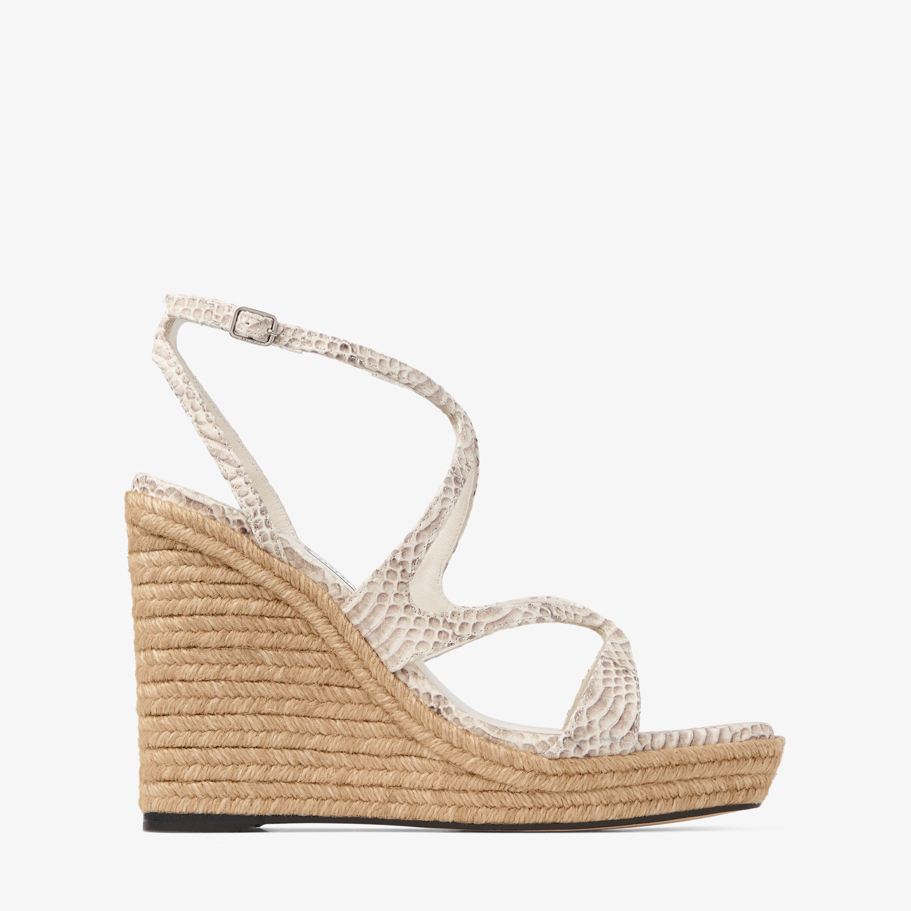 シューズ・サンダルその他 JIMMY CHOO Woman Wedge shoes Black AYLA110CTQ BLACK Ayla 110 leather espadrille wedges in black - Jimmy Choo