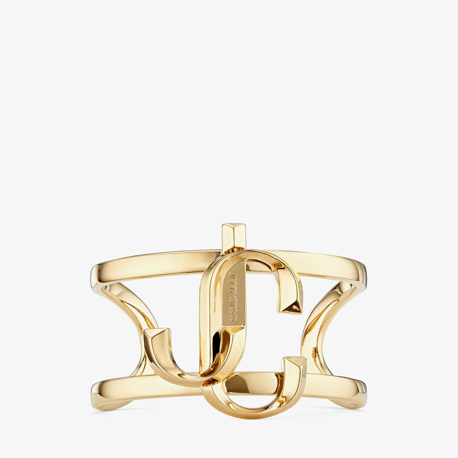 【関税込み】Jimmy Choo Jewels Gold-Finish Metal JC Monogram Cuff Bracelet | JC Monogram