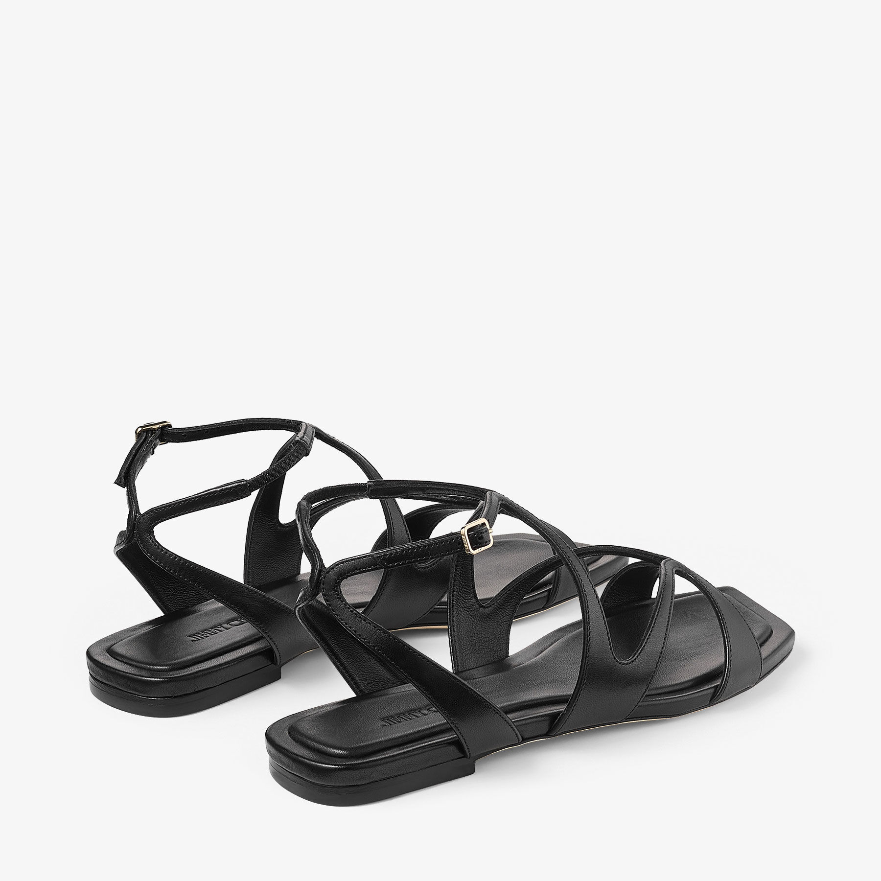 Ayla Flat | Black Nappa Leather Flats | JIMMY CHOO