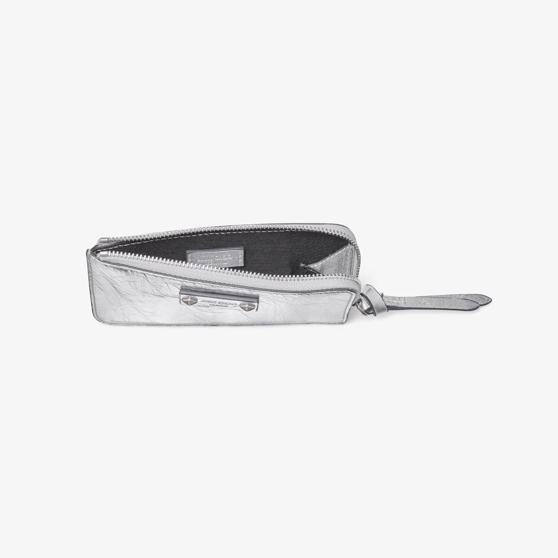 Lise-Z | Silver Vinatge Metallic Leather Wallet | JIMMY CHOO