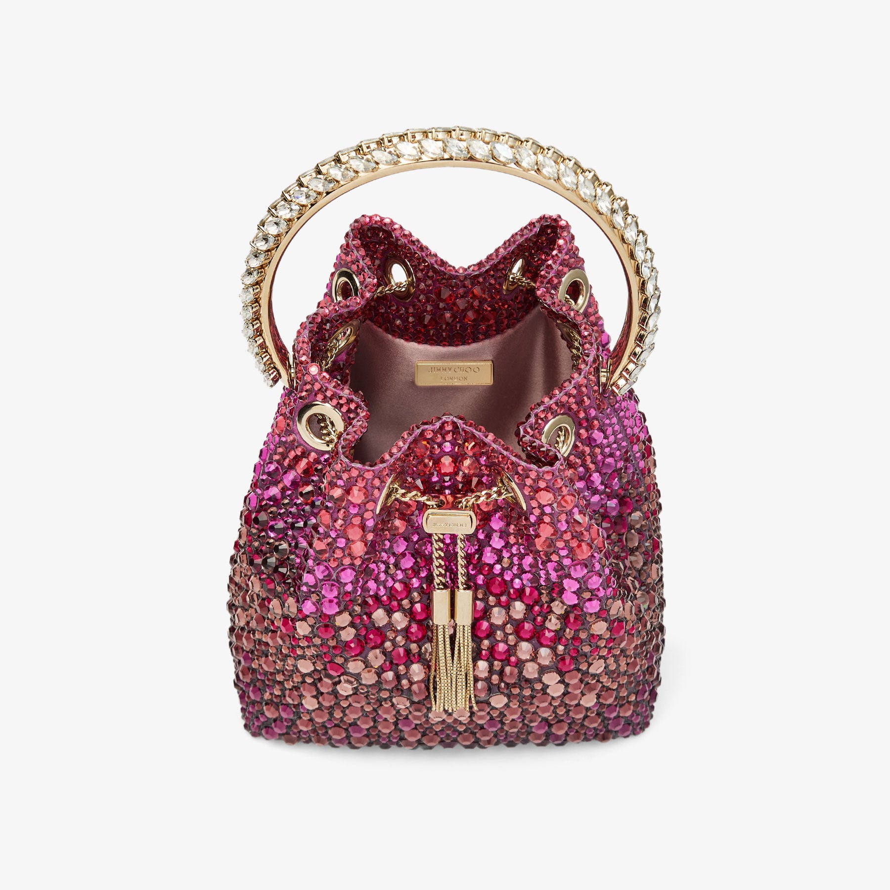 Bon Bon | Winter Bloom and Violet Orchid Satin Bag with Crystals