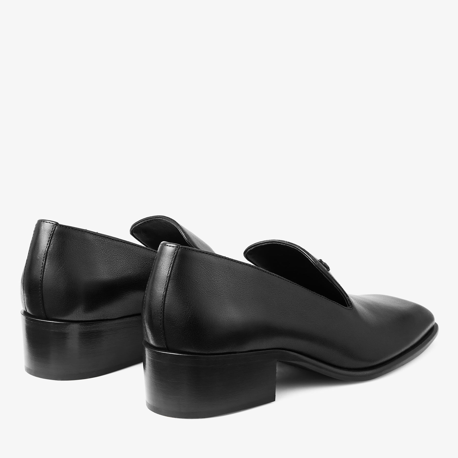 ロンジュン   ポラロイド Eliot Slipper 45 M | Black Vintage Leather Slippers | JIMMY CHOO