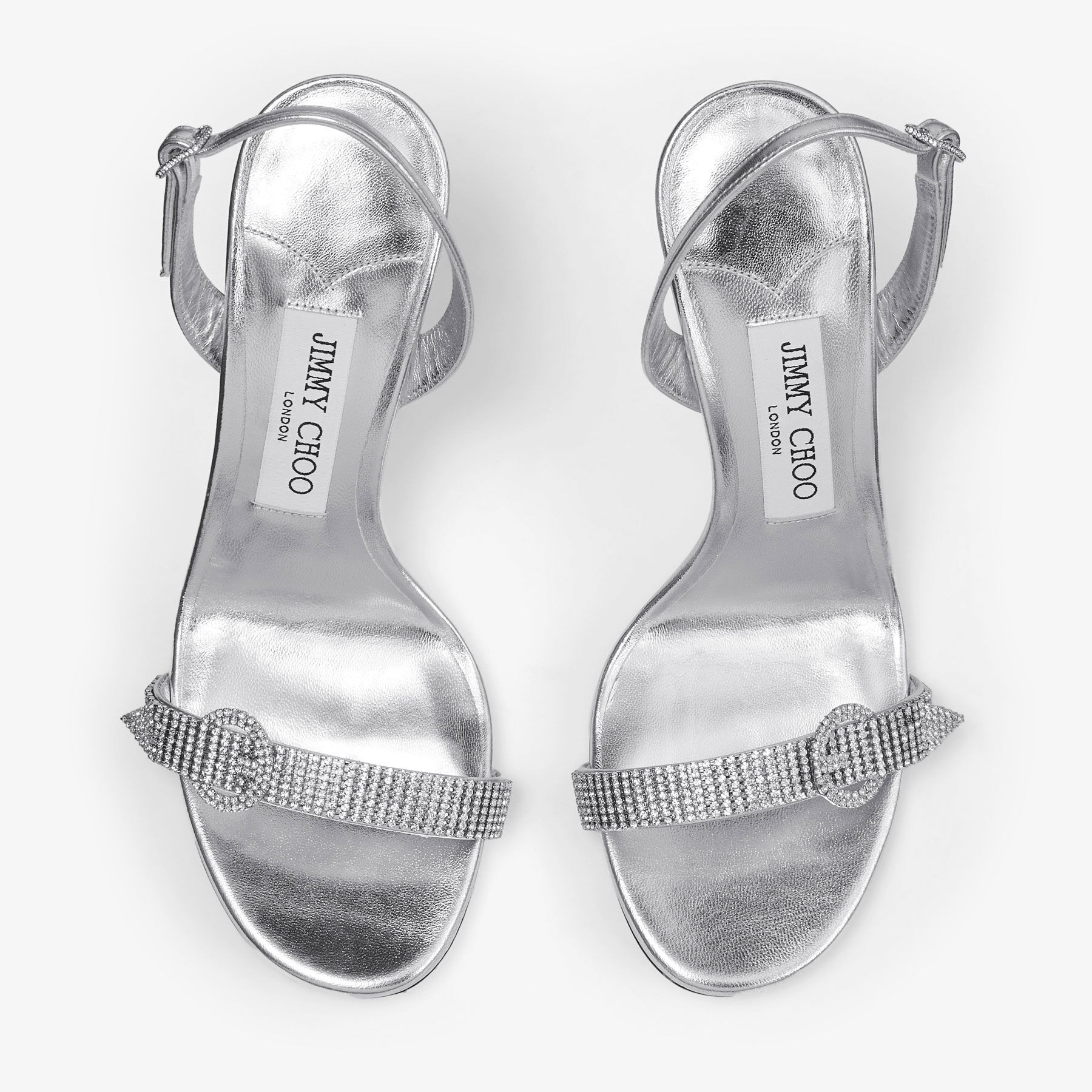 Tabatha 95 | Silver Metallic Nappa Leather Sandals | JIMMY CHOO US
