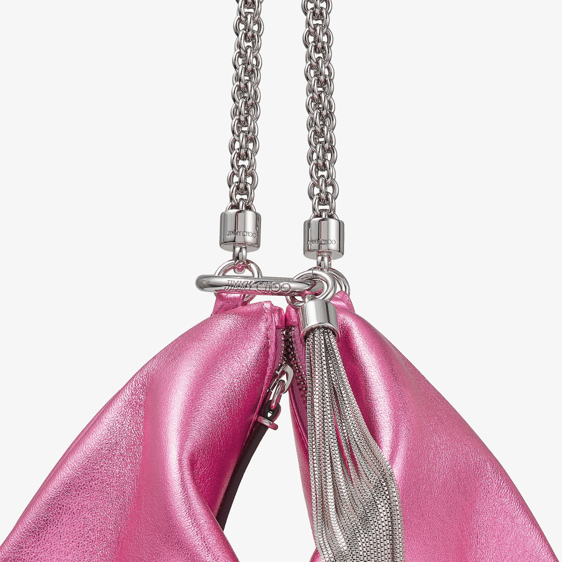 Callie Mini Candy Pink Metallic Nappa Leather Mini Clutch Bag