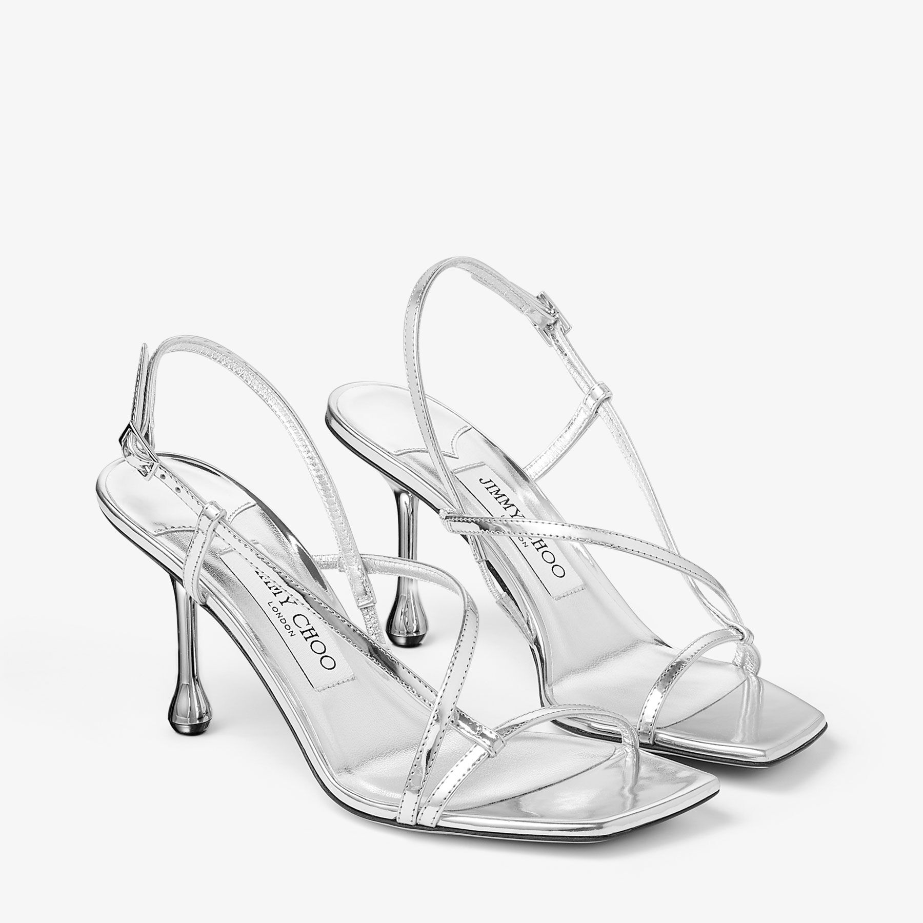 定番のお歳暮 Metallic 80|Silver Etana Leather CHOO JIMMY Sandals| 靴