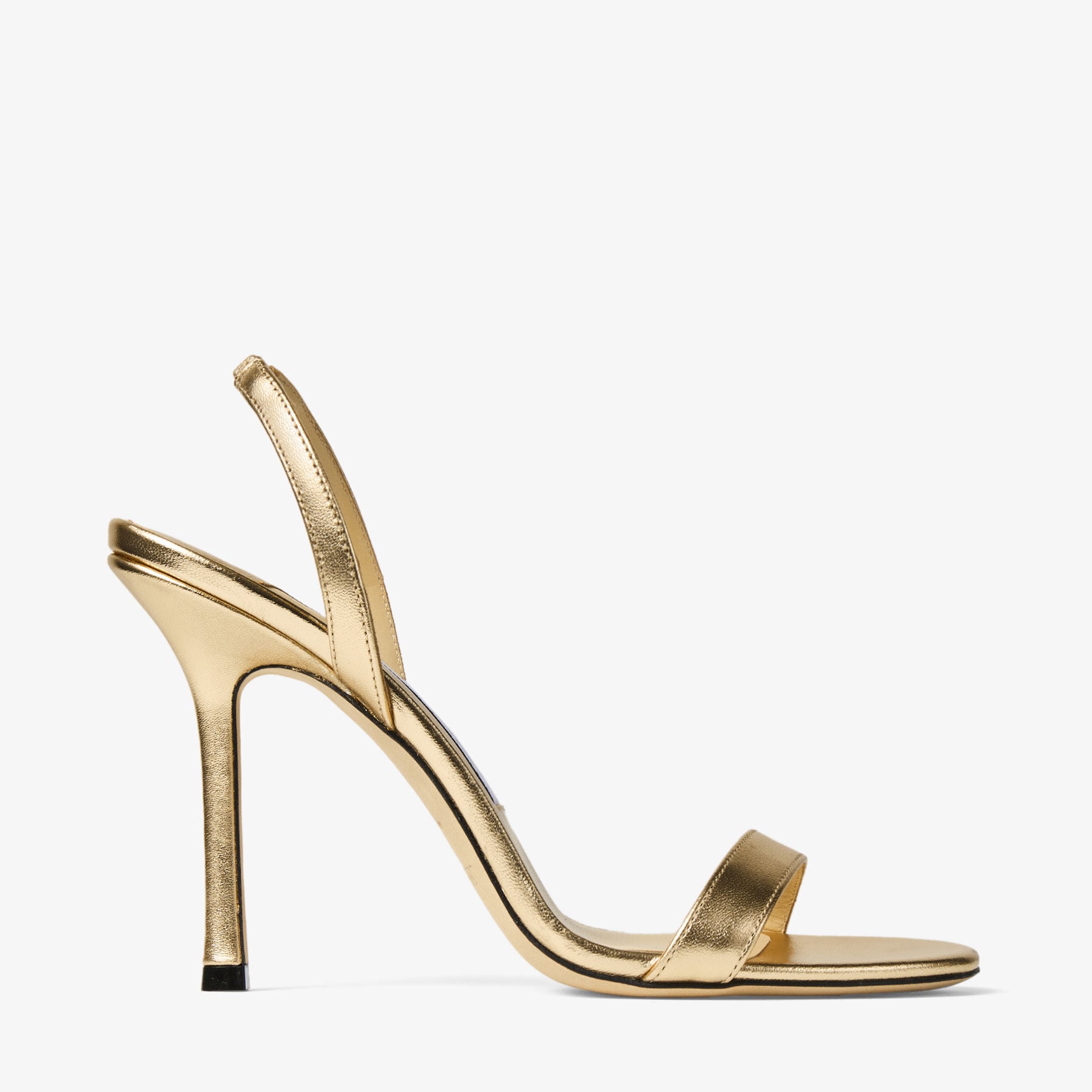 Jenn 100 | Gold Metallic Nappa Leather Sandals | JIMMY CHOO