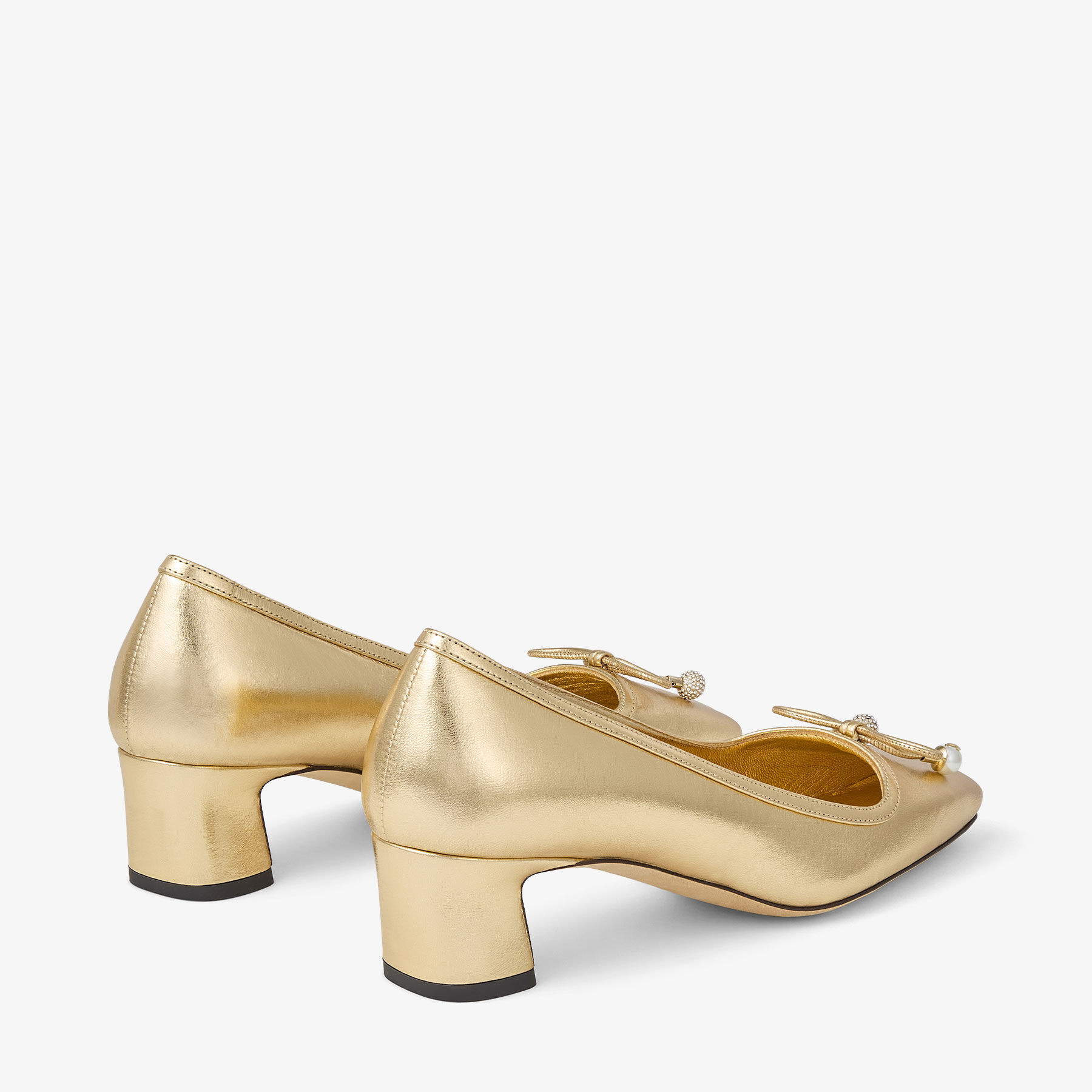 Elme 45 | Gold Metallic Nappa Leather Pumps | JIMMY CHOO US