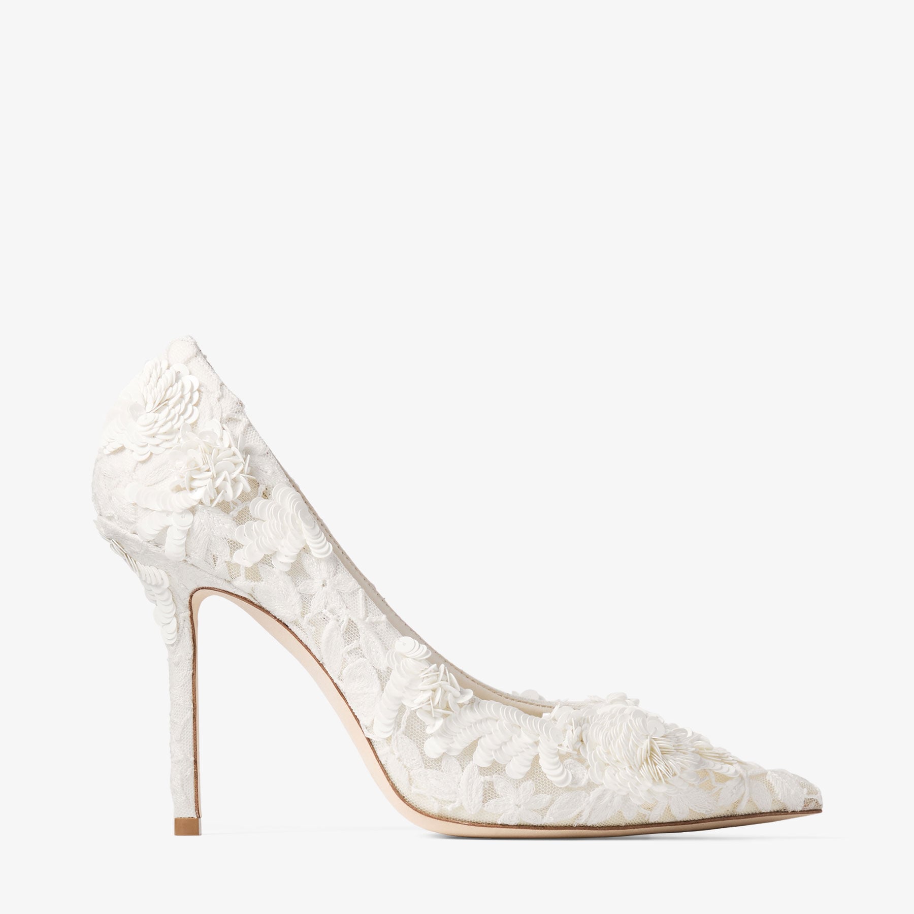 JIMMY CHOO フラワーモチーフ ミュール ホワイト39 Love 100 | Ivory Mix Bloom Paillette Embroidery Pumps | JIMMY CHOO