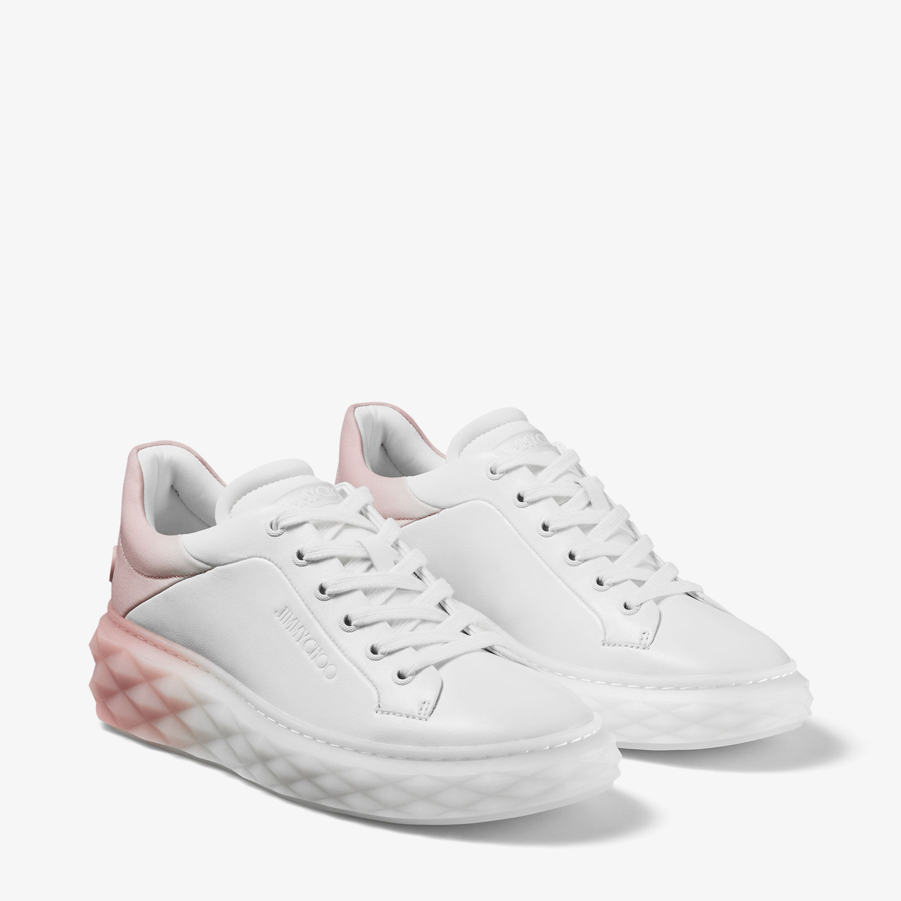 Diamond Maxi F II White and Macaron Leather Trainers with
