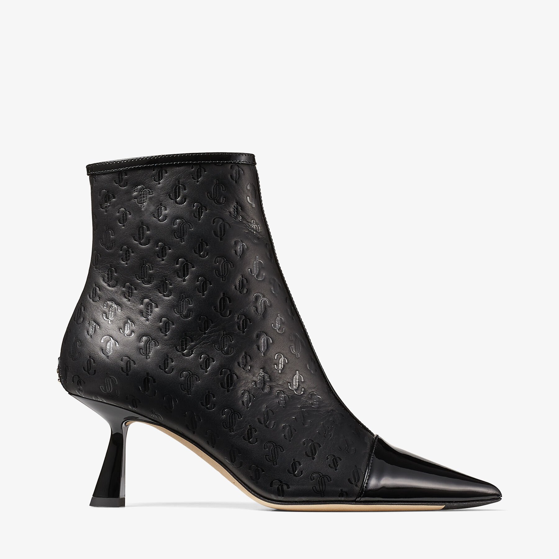 Black Patent and JC Monogram Leather Ankle Boots | KIX/Z 65 