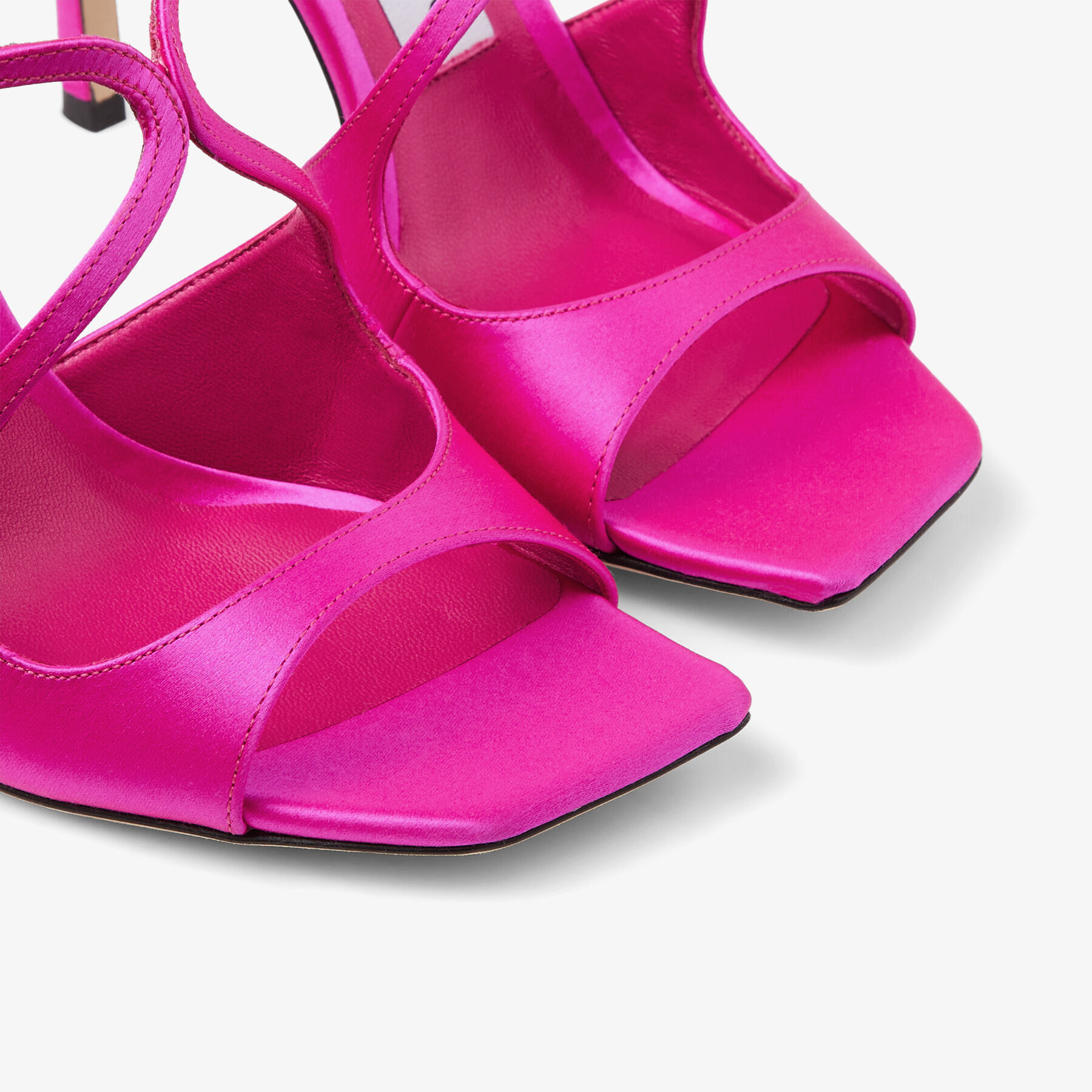 Fuchsia Satin Mules | ANISE 95 | Winter 2021 Collection - Jimmy Choo