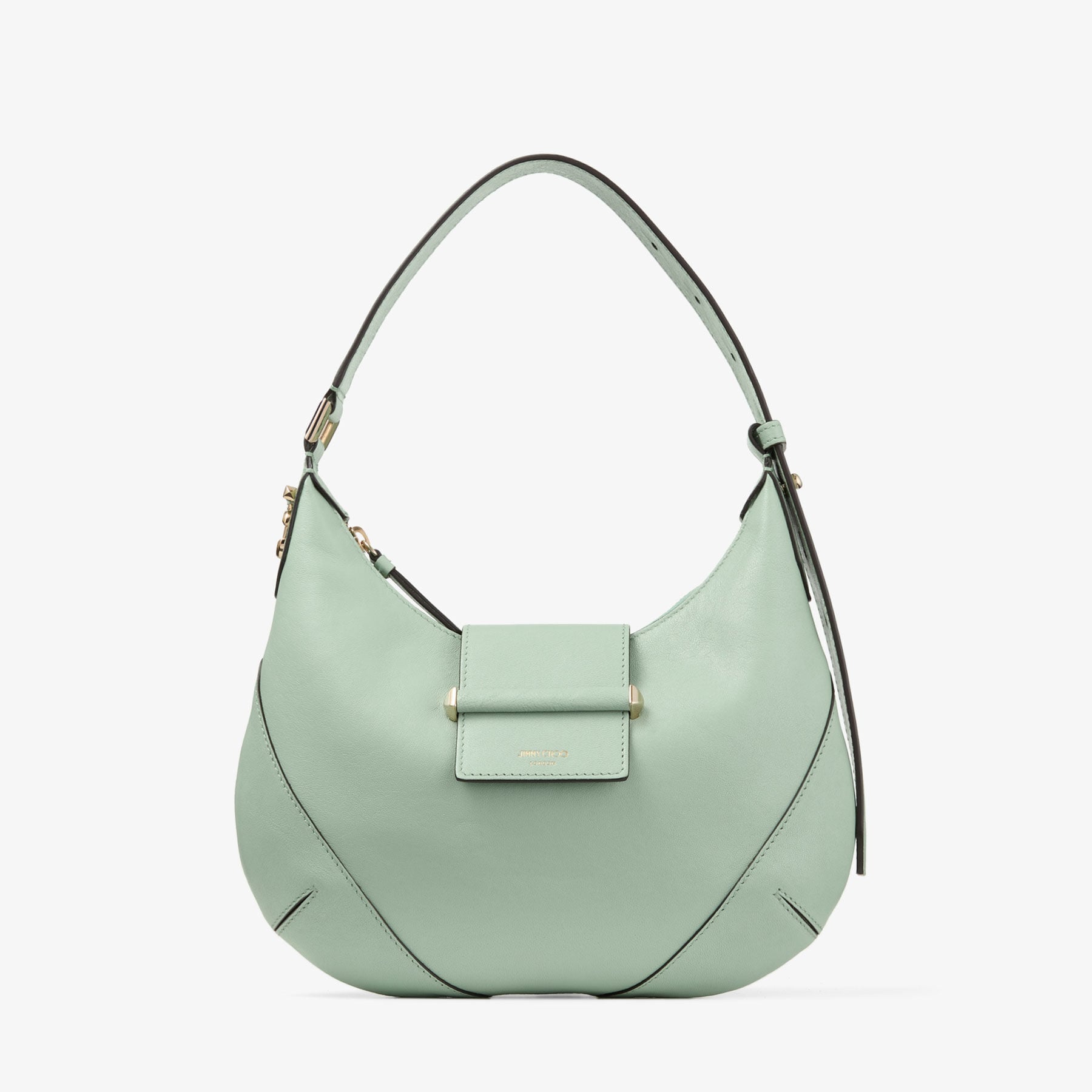Bar Hobo Small | Rose Biker Leather Shoulder Bag | JIMMY CHOO