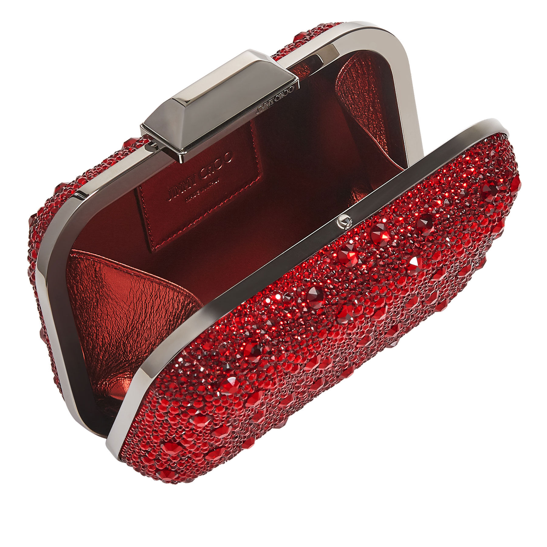 Red Crystal Covered Clutch Bag | Cloud