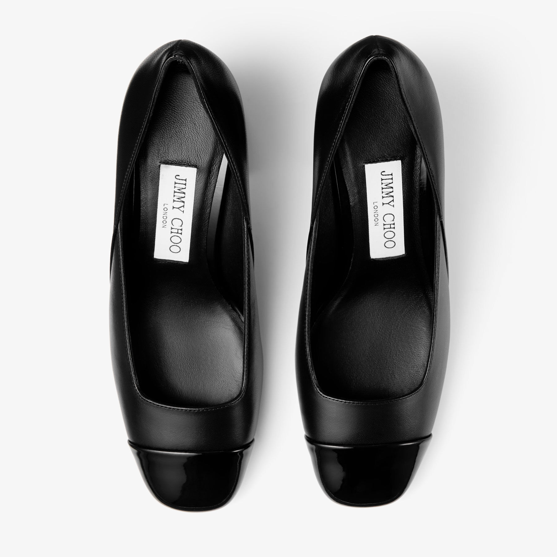 Jimmy Choo 黒 エナメル ポインテッドトゥ　37 jcgal.jpg