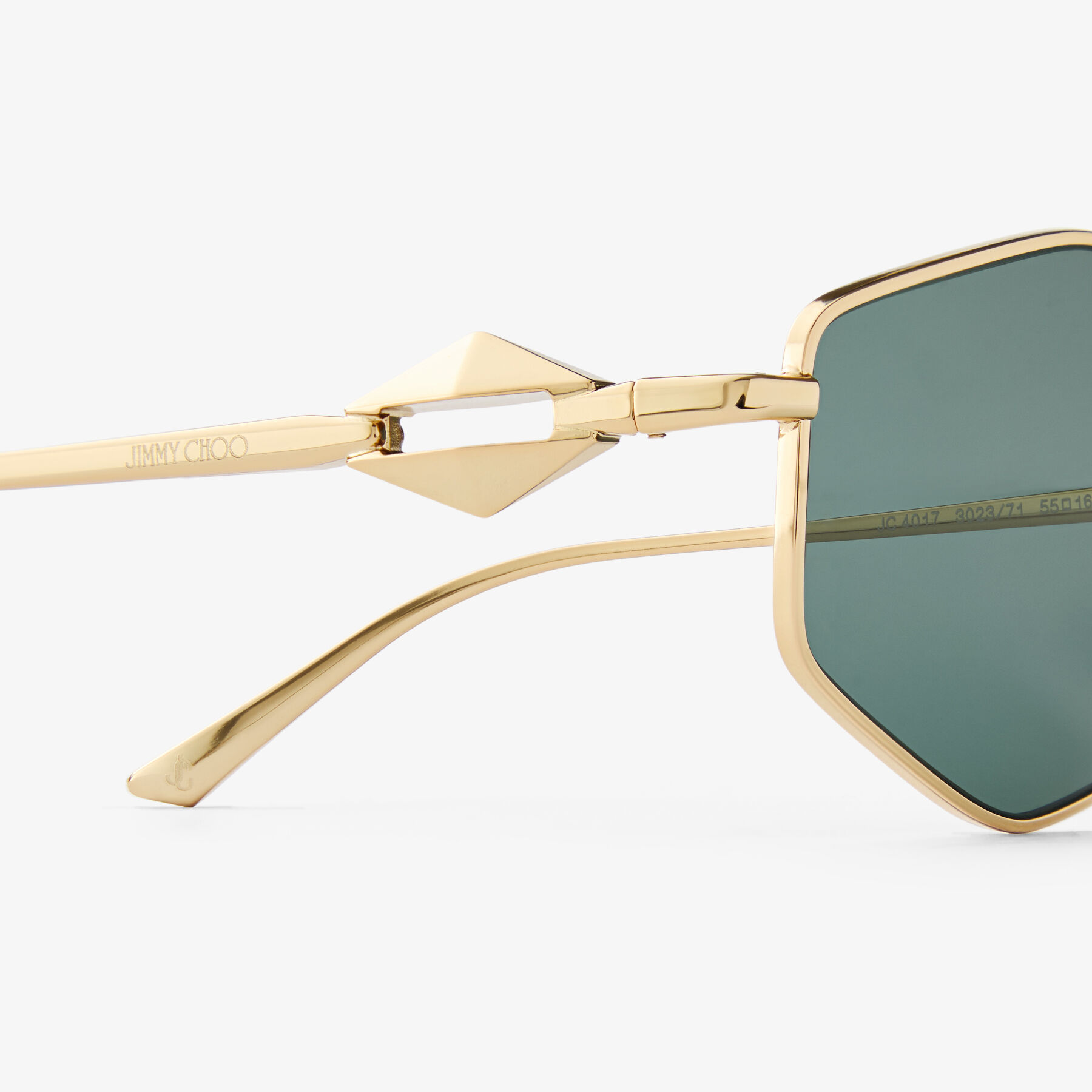 Zoey | Gold Geometric Sunglasses | JIMMY CHOO US
