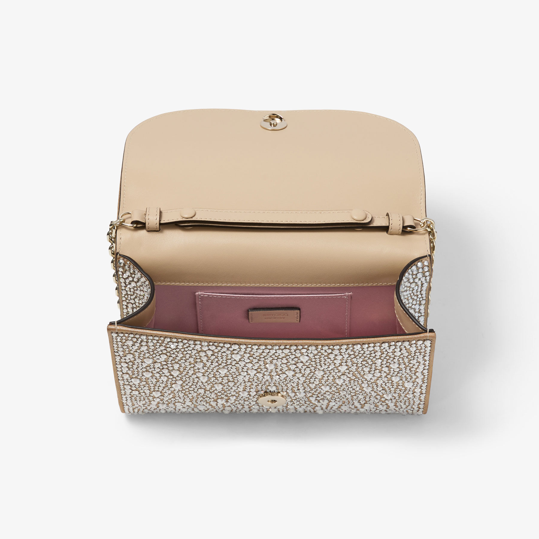 ユニセックス JIMMY CHOO クラッチバッグ グレージュ 定価約15万円 AVNCURVECLUTCHDEQ_OO1664_INNER