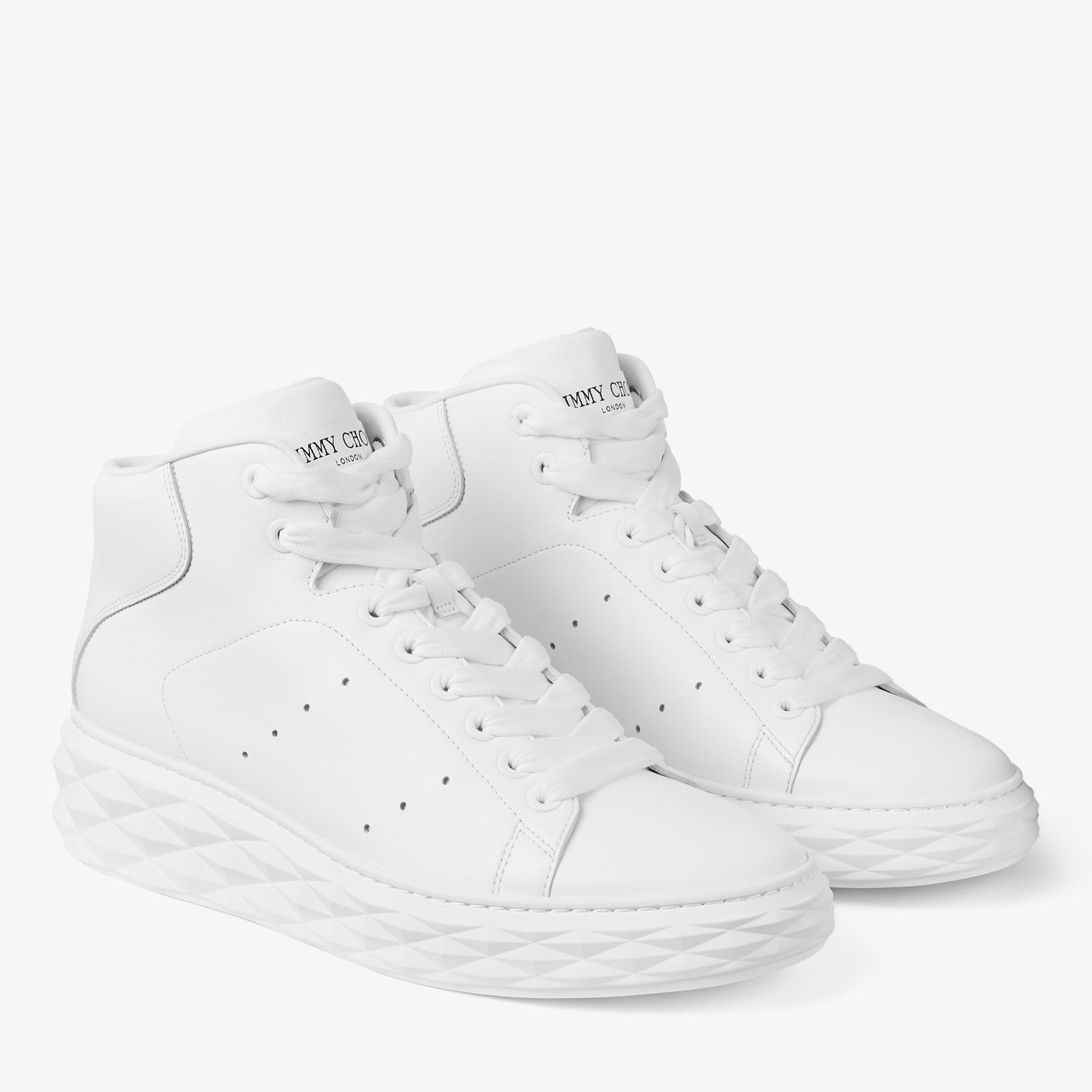 Diamond Maxi High Top M | White Smooth Leather High-Top Trainers