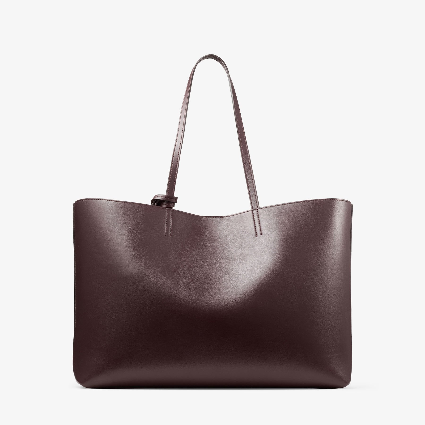 良品 JIMMY CHOO NINE2FIVE ボルドー A4 TOTE BAG Nine2Five East-West | Deep Merlot Smooth Calf Leather Tote
